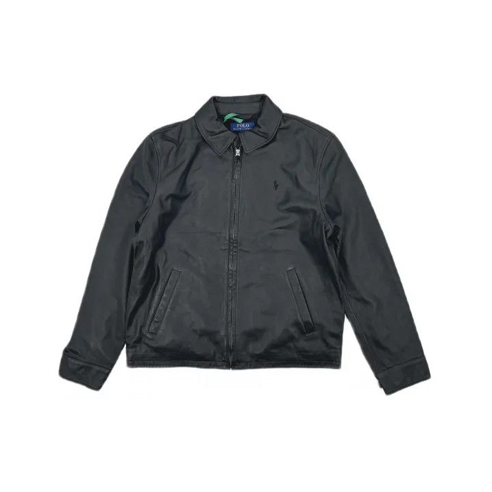 Polo Ralph Lauren Polo Ralph Lauren Men's Black Leather Zip Jacket Size US M / EU 48-50 / 2 - 2 Thumbnail