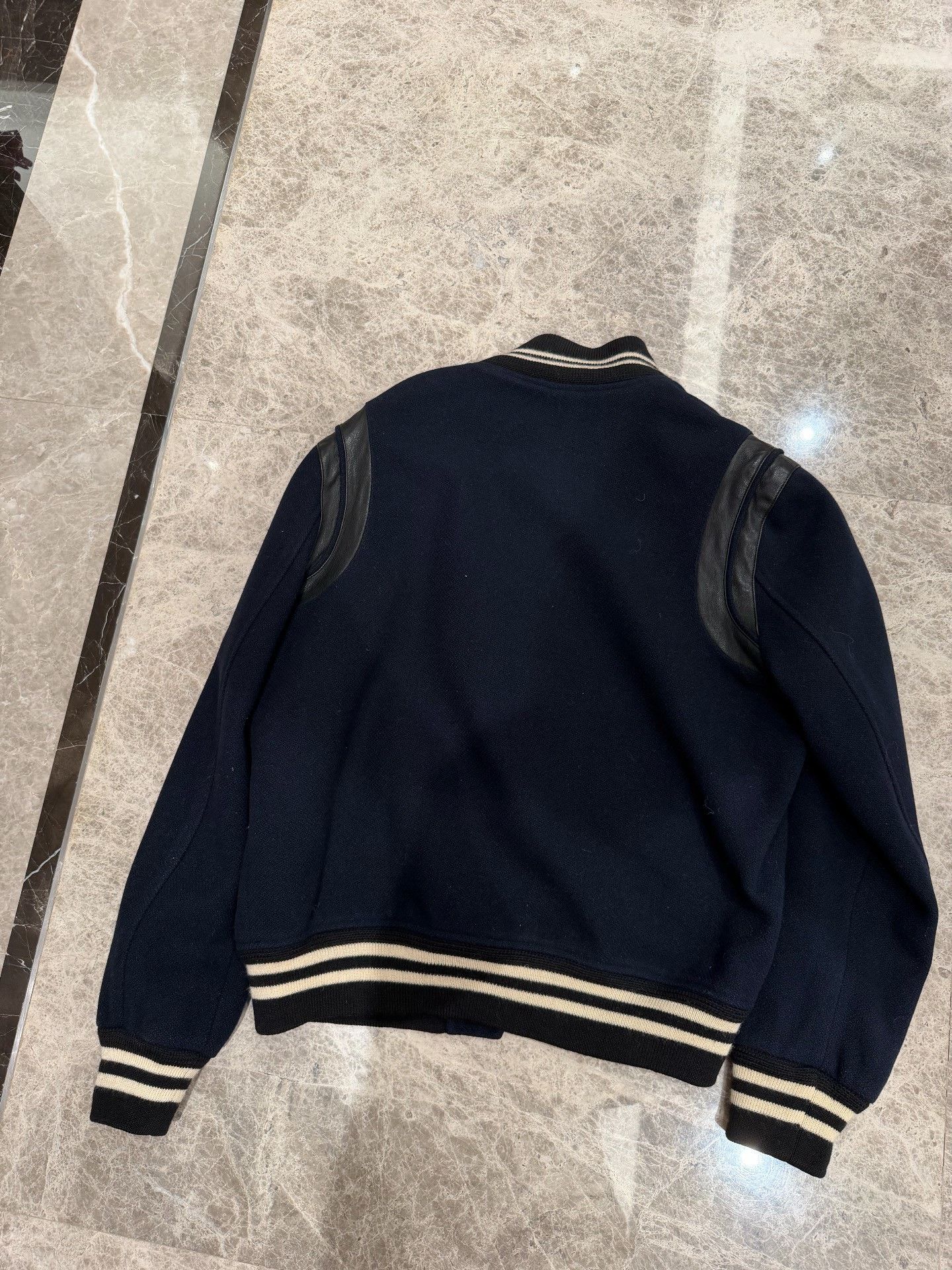 Saint Laurent Paris Saint Laurent Varsity Jacket Leather Sleeves Size US M / EU 48-50 / 2 - 3 Thumbnail