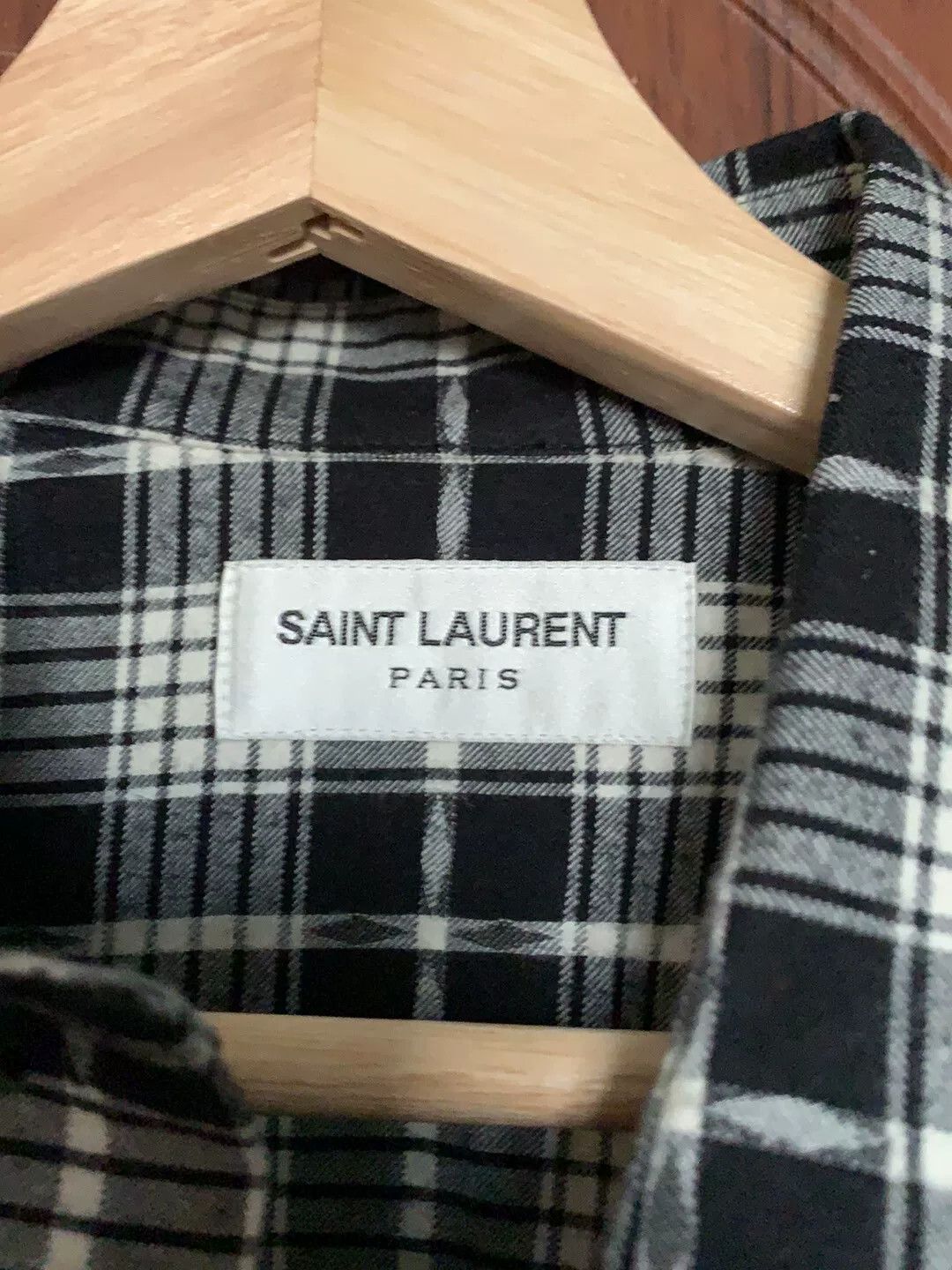 Saint Laurent Paris Saint Laurent Black White Plaid Shirt Size US M / EU 48-50 / 2 - 2 Thumbnail