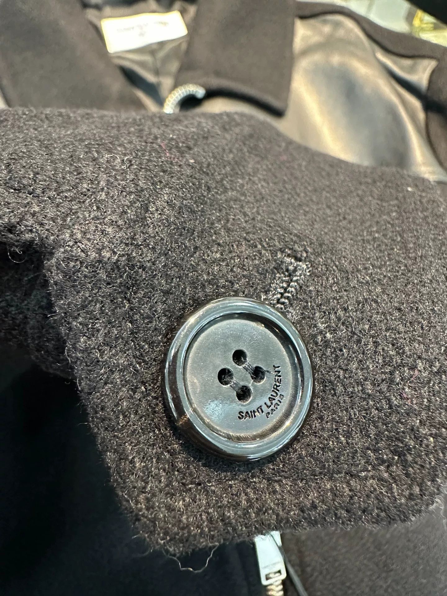 Saint Laurent Paris Saint Laurent Black Lambskin Wool Jacket Size US M / EU 48-50 / 2 - 5 Thumbnail