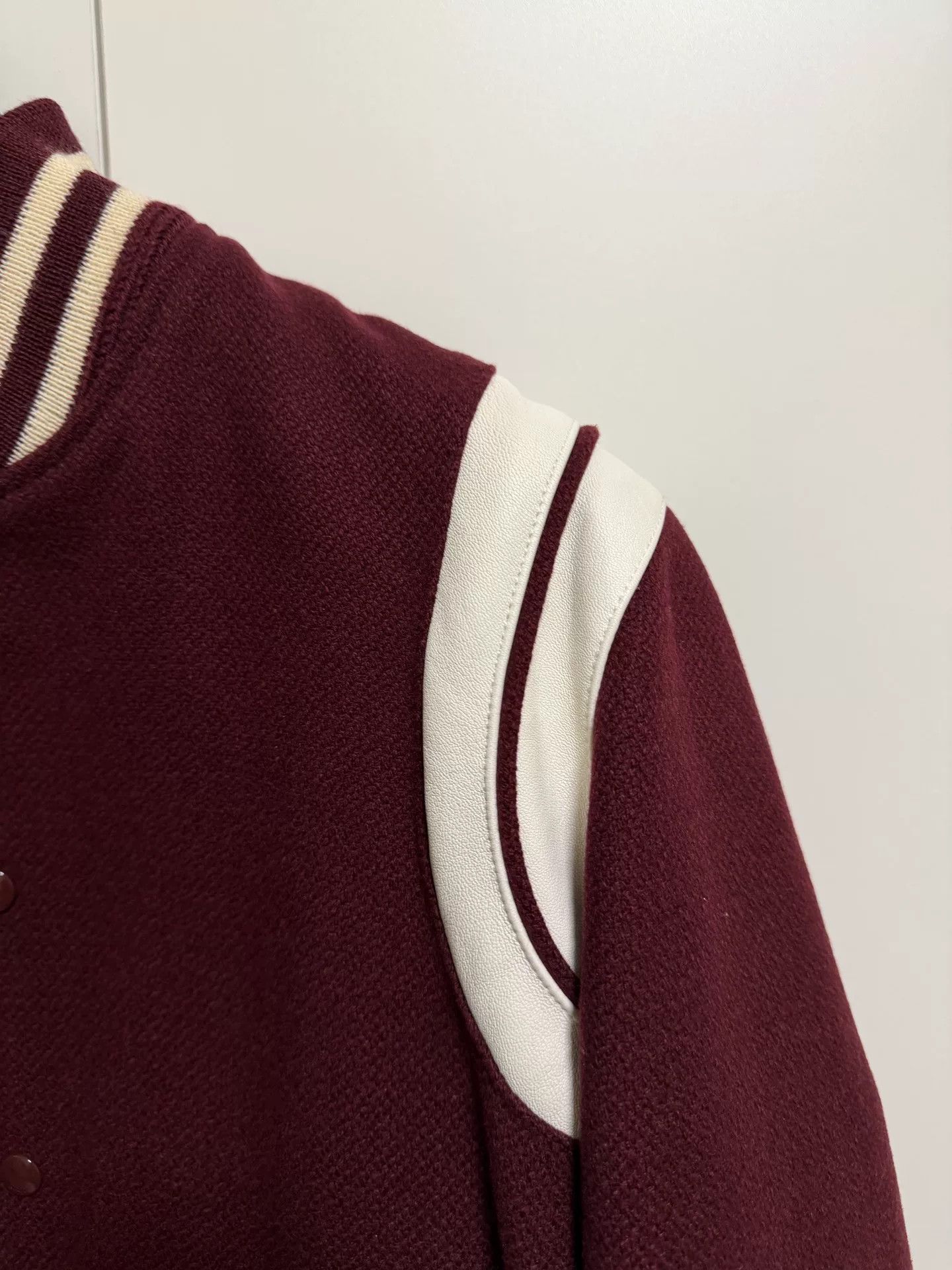 Saint Laurent Paris Saint Laurent Maroon Varsity Jacket Size US M / EU 48-50 / 2 - 4 Thumbnail