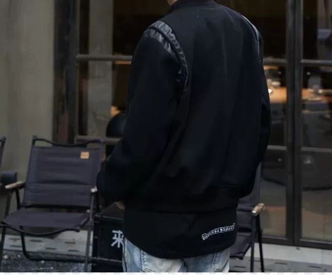 Saint Laurent Paris Saint Laurent Leather Sleeve Wool Baseball Jacket Size US S / EU 44-46 / 1 - 2 Thumbnail