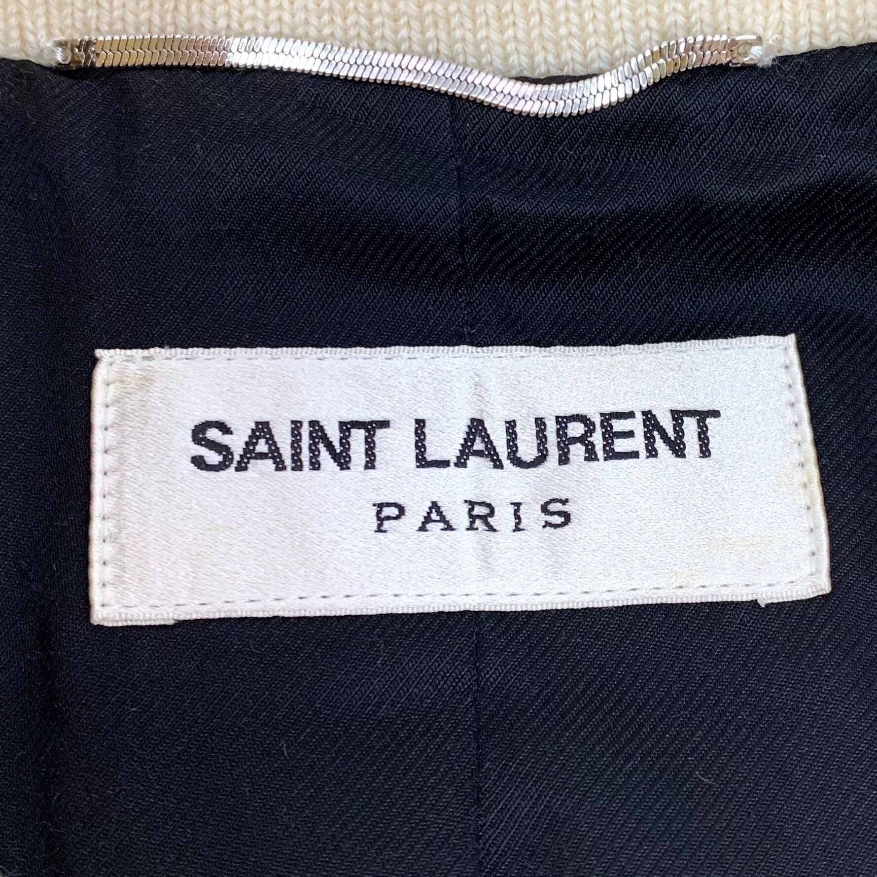 Saint Laurent Paris Yves Saint Laurent Cream Baseball Jacket Size US M / EU 48-50 / 2 - 5 Thumbnail