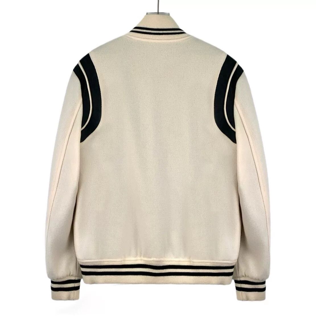 Saint Laurent Paris Yves Saint Laurent Cream Baseball Jacket Size US M / EU 48-50 / 2 - 2 Thumbnail