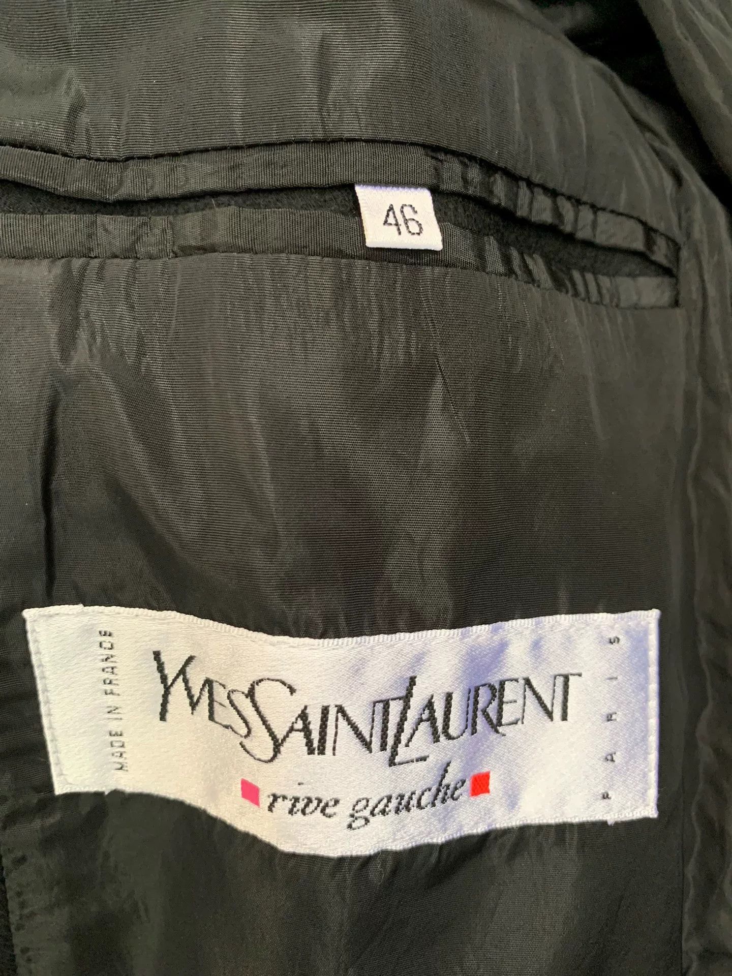 Saint Laurent Paris Yves Saint Laurent Rive Gauche Black Overcoat Size US S / EU 44-46 / 1 - 3 Thumbnail