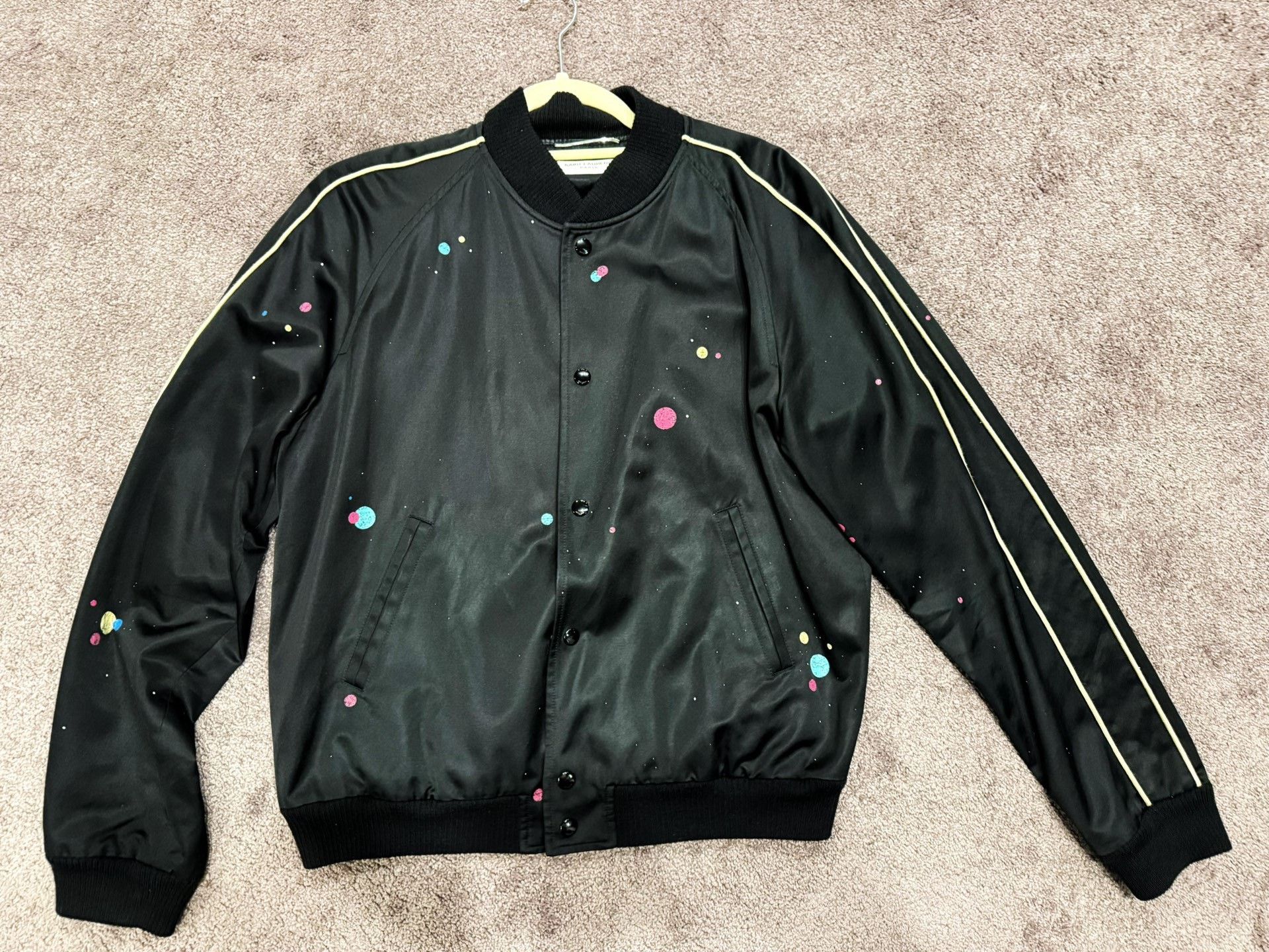 Saint Laurent Paris Saint Laurent Black Baseball Jacket Size US M / EU 48-50 / 2 - 2 Thumbnail