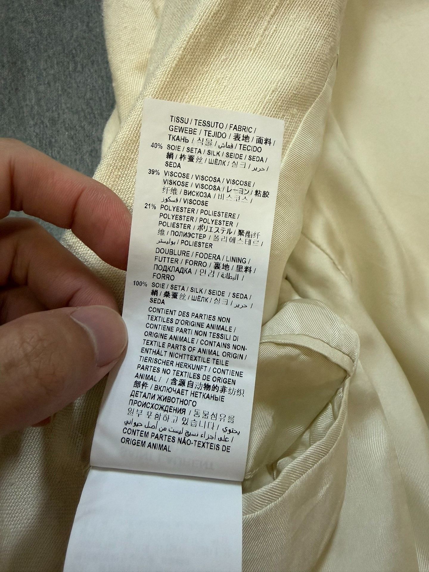 Saint Laurent Paris Saint Laurent Cream Wool Blazer Size US M / EU 48-50 / 2 - 4 Thumbnail