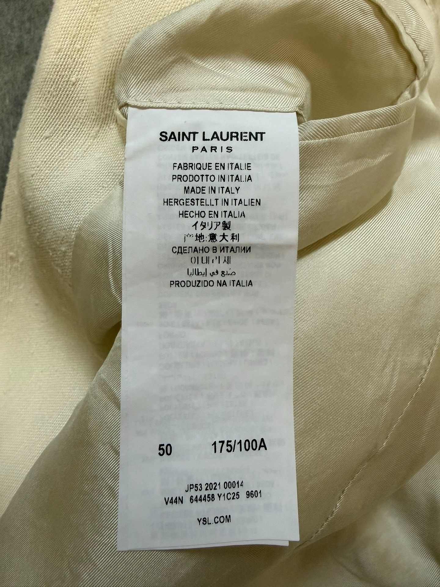 Saint Laurent Paris Saint Laurent Cream Wool Blazer Size US M / EU 48-50 / 2 - 3 Thumbnail