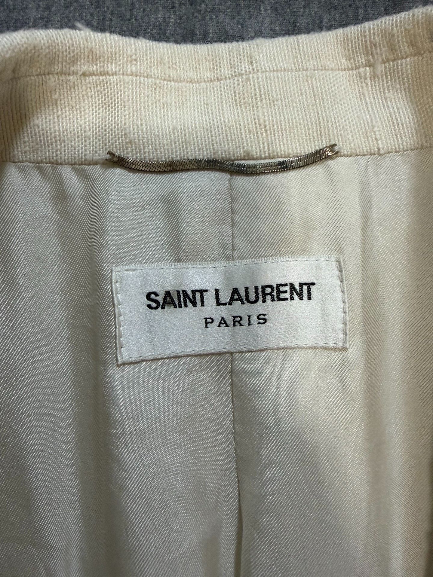 Saint Laurent Paris Saint Laurent Cream Wool Blazer Size US M / EU 48-50 / 2 - 2 Thumbnail
