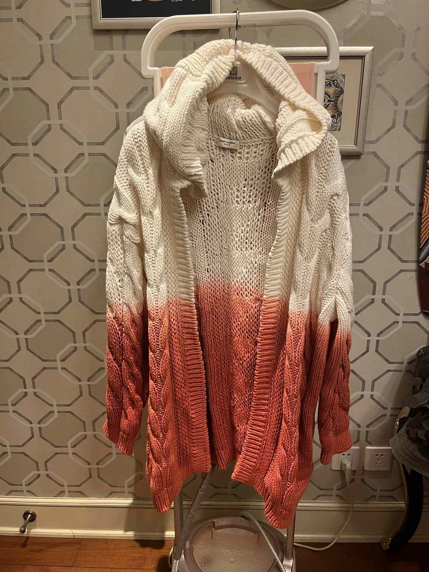 Saint Laurent Paris Saint Laurent Gradient Cable-Knit Hooded Cardigan Size US M / EU 48-50 / 2 - 7 Thumbnail
