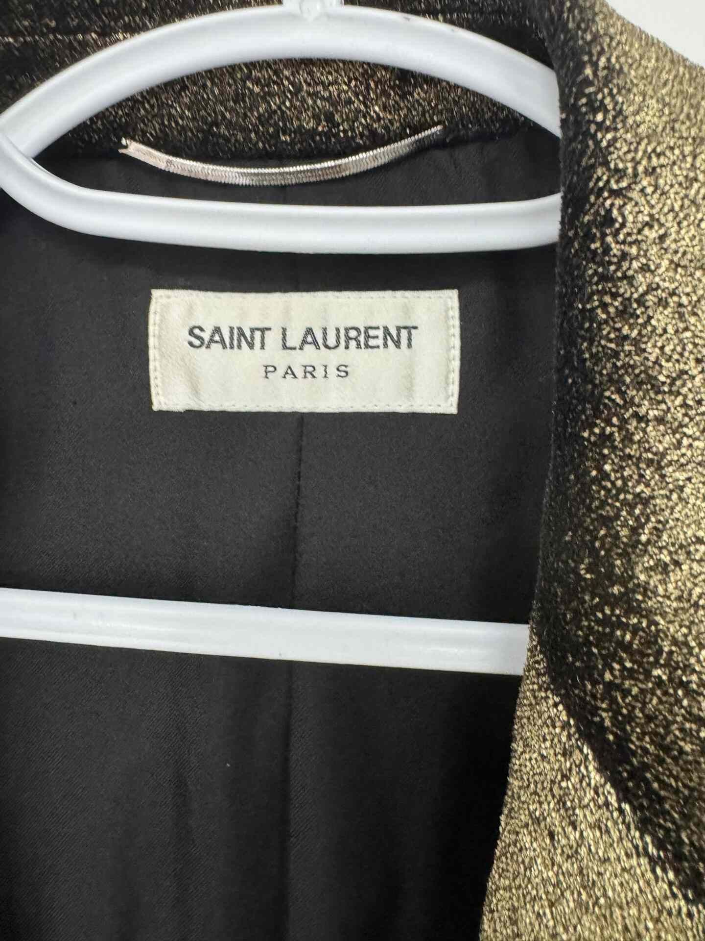 Saint Laurent Paris Saint Laurent Gold Glitter Blazer 44 Size US S / EU 44-46 / 1 - 2 Thumbnail