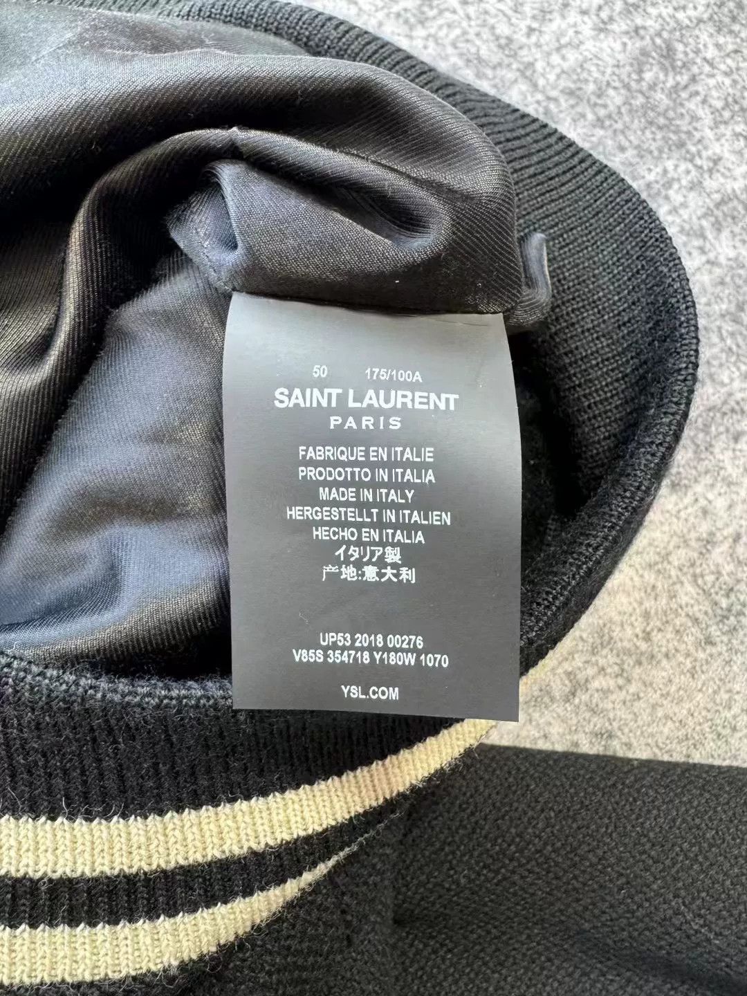 Saint Laurent Paris Saint Laurent Black White Varsity Jacket Size US M / EU 48-50 / 2 - 8 Thumbnail