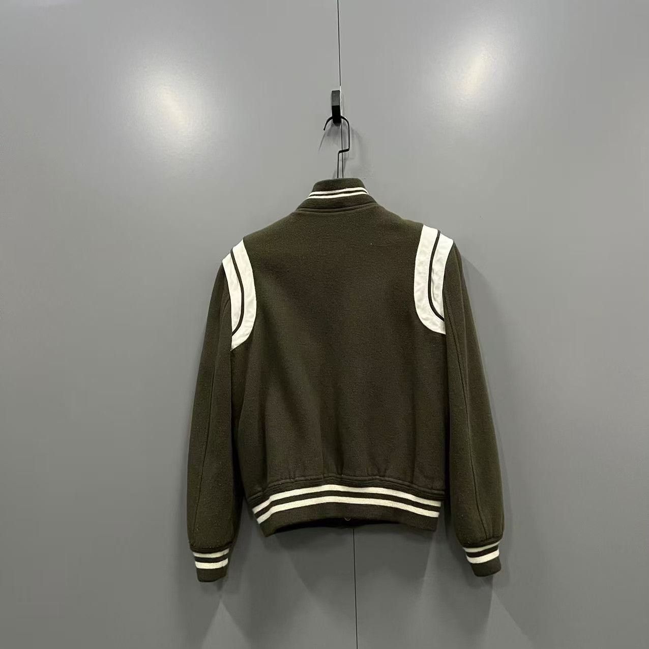 Saint Laurent Paris SAINT LAURENT Olive Green Baseball Jacket Size US S / EU 44-46 / 1 - 2 Thumbnail