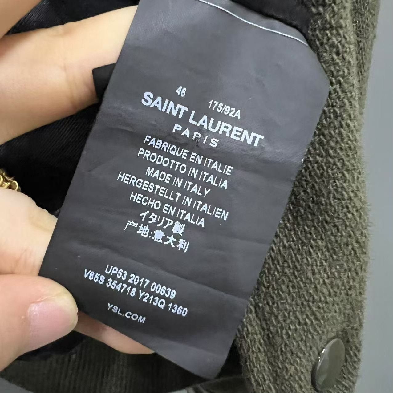 Saint Laurent Paris SAINT LAURENT Olive Green Baseball Jacket Size US S / EU 44-46 / 1 - 4 Thumbnail