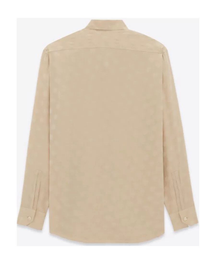 Saint Laurent Paris Saint Laurent Beige Polka-Dot Silk Shirt Size S / US 4 / IT 40 - 2 Thumbnail