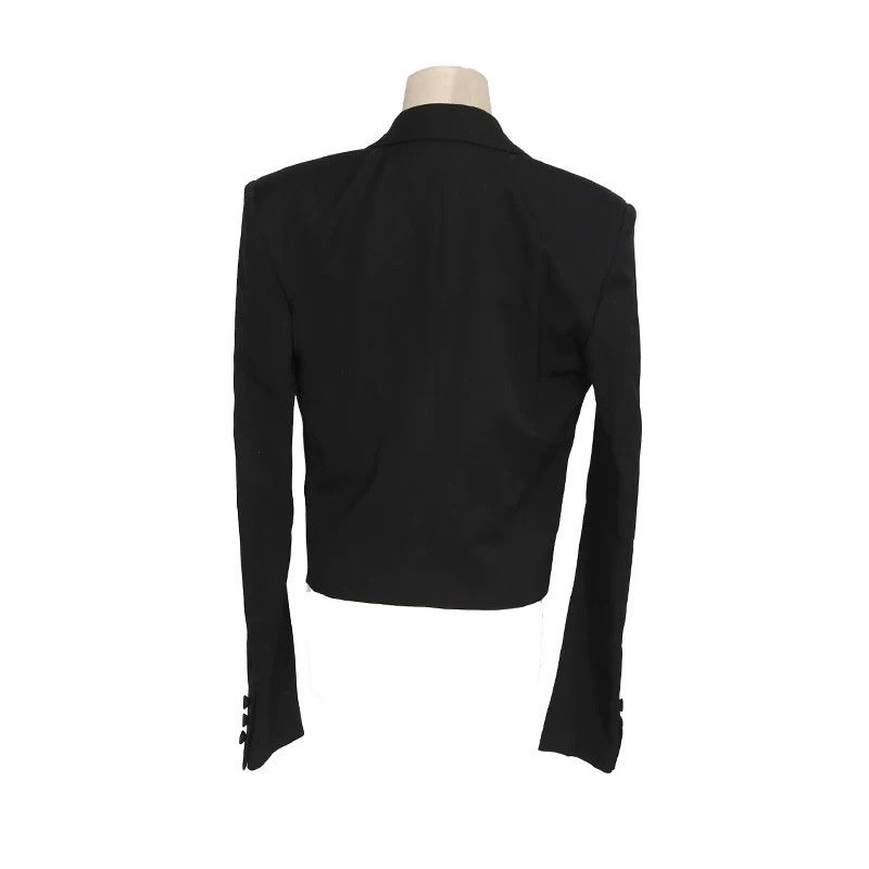 Saint Laurent Paris Saint Laurent Black Cropped Blazer Size XS / US 0-2 / IT 36-38 - 2 Thumbnail