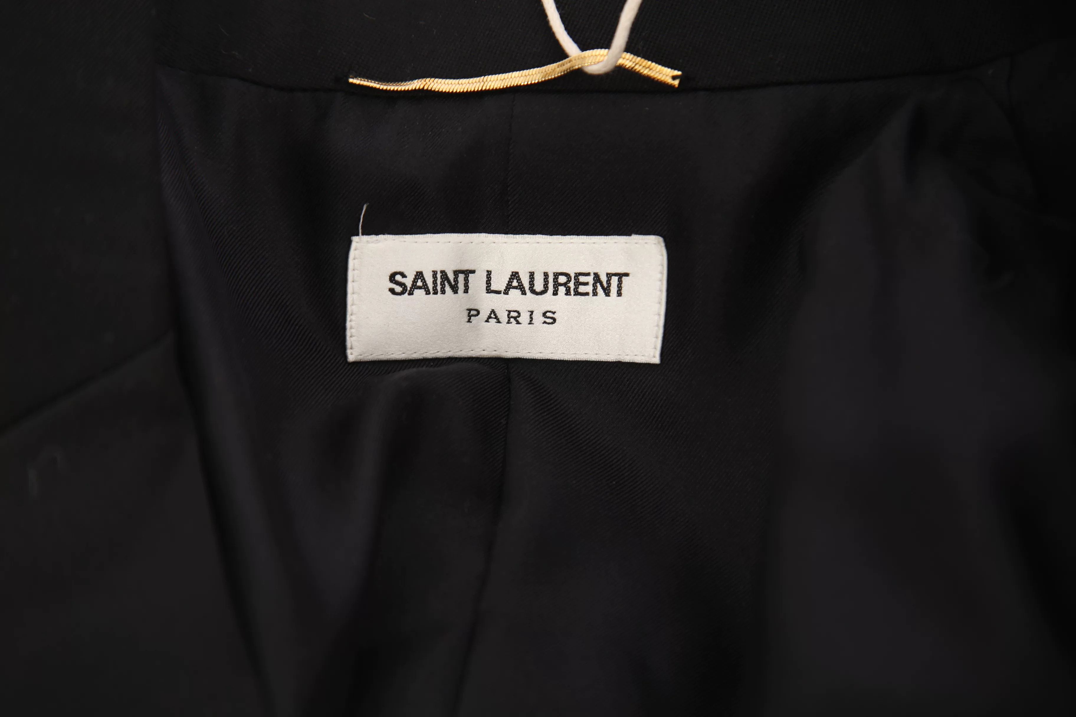 Saint Laurent Paris Saint Laurent Black Cropped Blazer Size XS / US 0-2 / IT 36-38 - 3 Thumbnail
