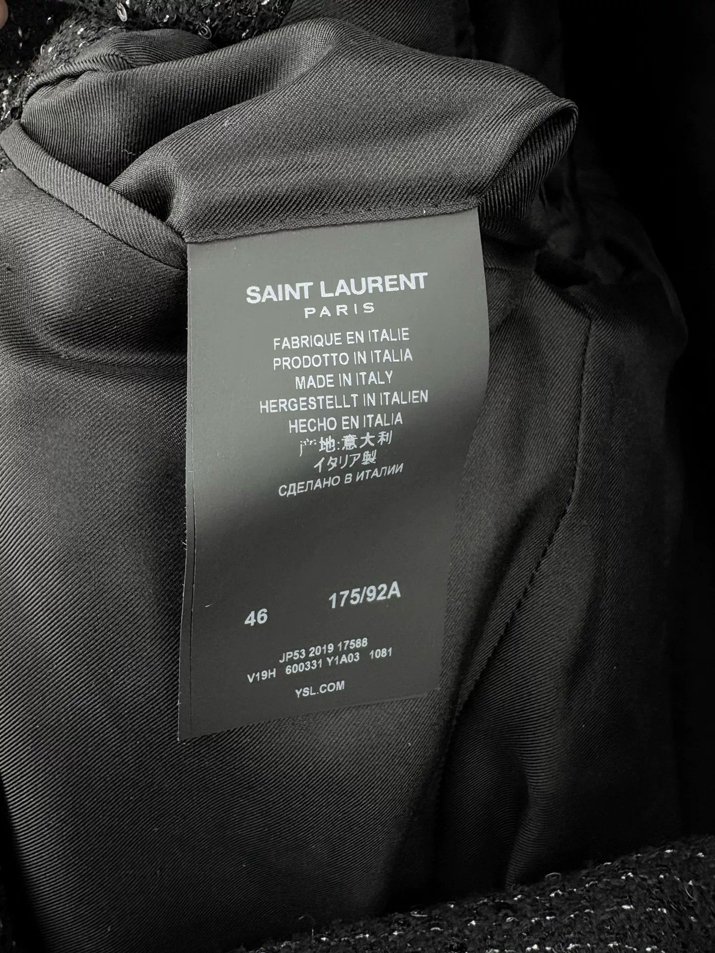 Saint Laurent Paris Saint Laurent Black Sequin Blazer Size US S / EU 44-46 / 1 - 4 Thumbnail
