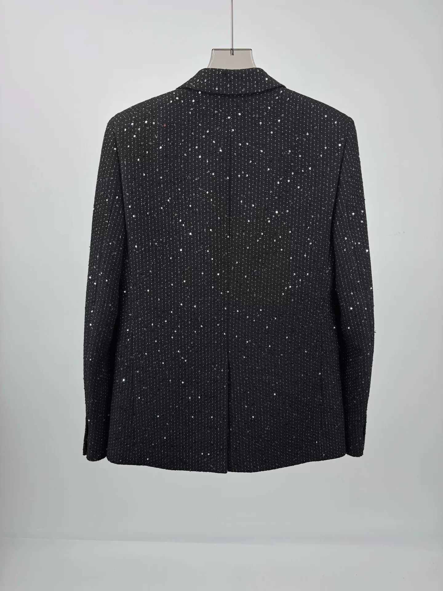 Saint Laurent Paris Saint Laurent Black Sequin Blazer Size US S / EU 44-46 / 1 - 2 Thumbnail