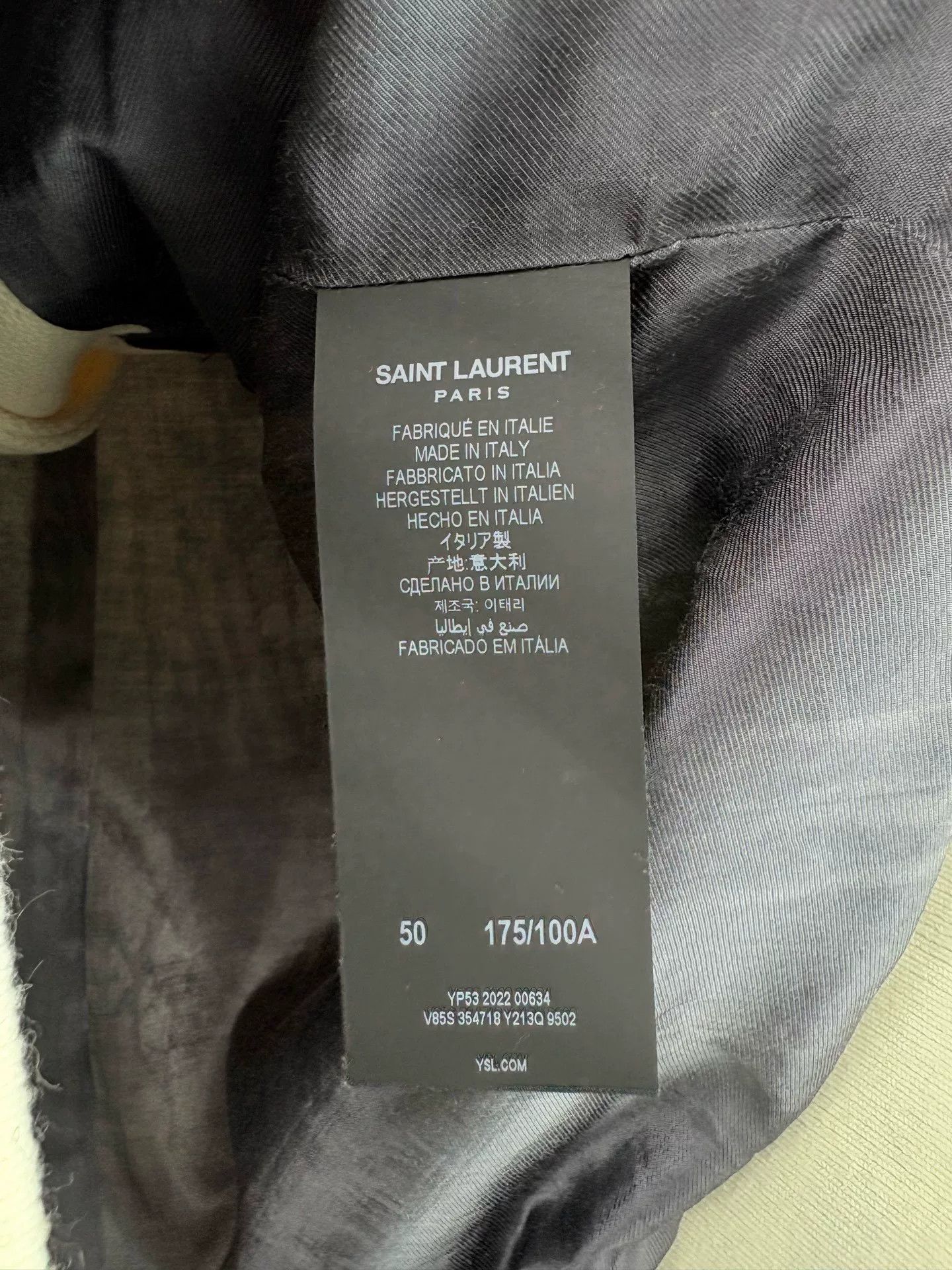 Saint Laurent Paris SAINT LAURENT White Leather Sleeve Baseball Jacket Size US M / EU 48-50 / 2 - 5 Thumbnail