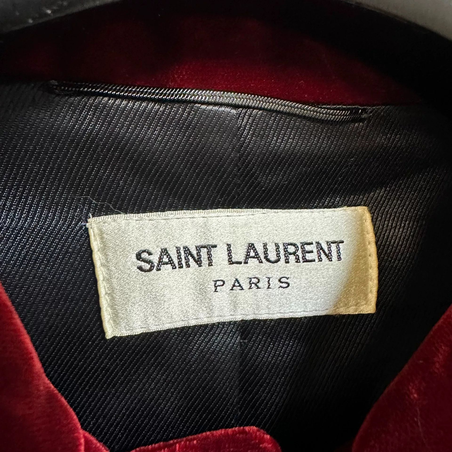 Saint Laurent Paris Saint Laurent Red Velvet Pearl Jacket Size US S / EU 44-46 / 1 - 4 Thumbnail