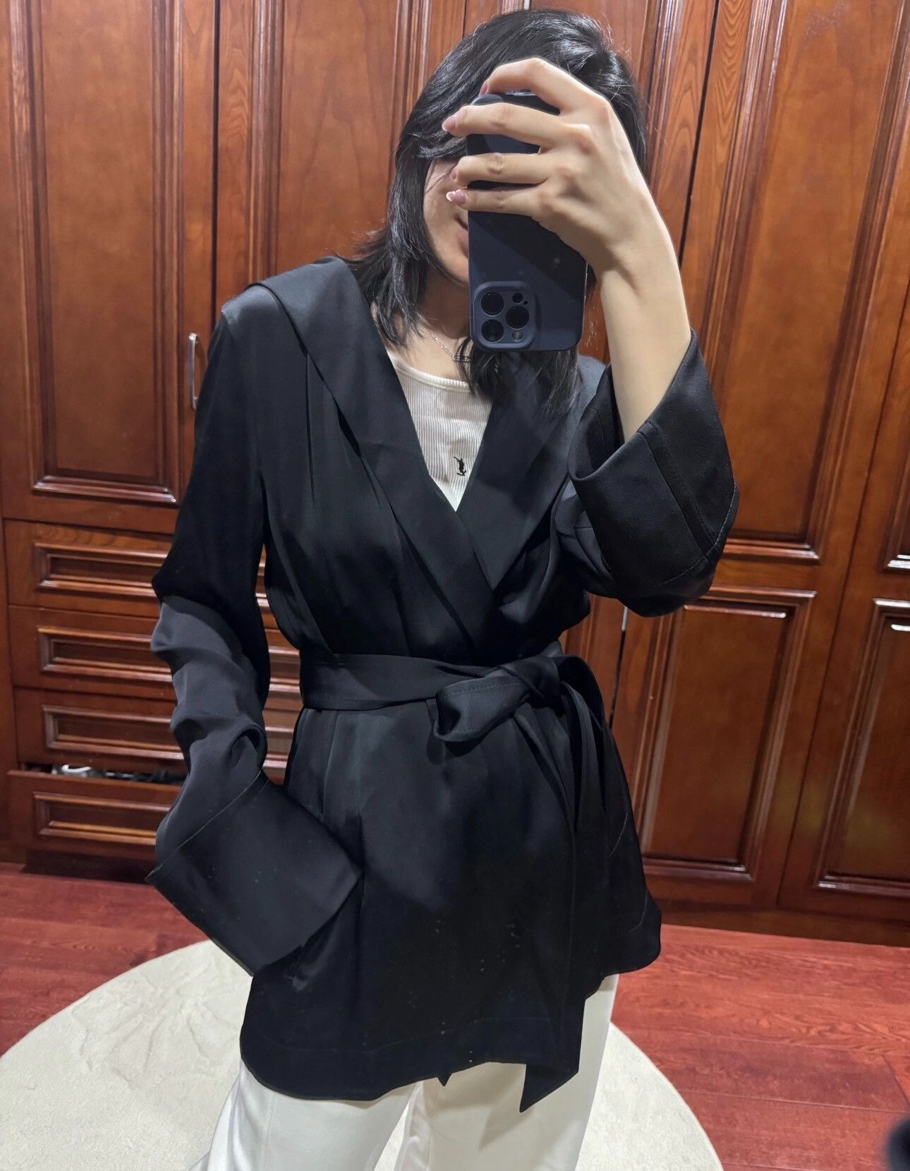 Saint Laurent Paris Saint Laurent YSL Black Bathrobe Cardigan Size S / US 4 / IT 40 - 4 Thumbnail