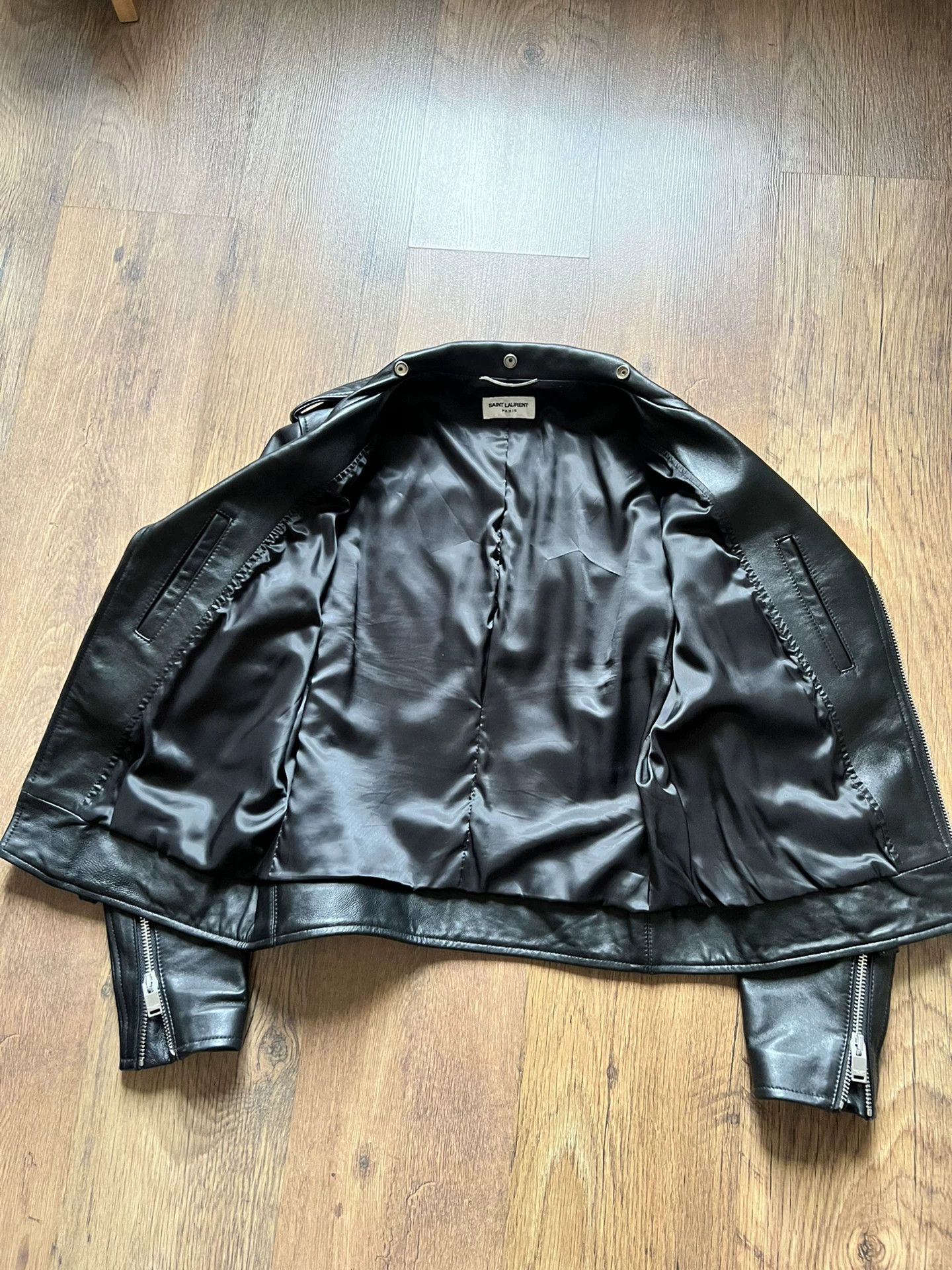Saint Laurent Paris Saint Laurent Black Leather Biker Jacket Size US M / EU 48-50 / 2 - 4 Thumbnail