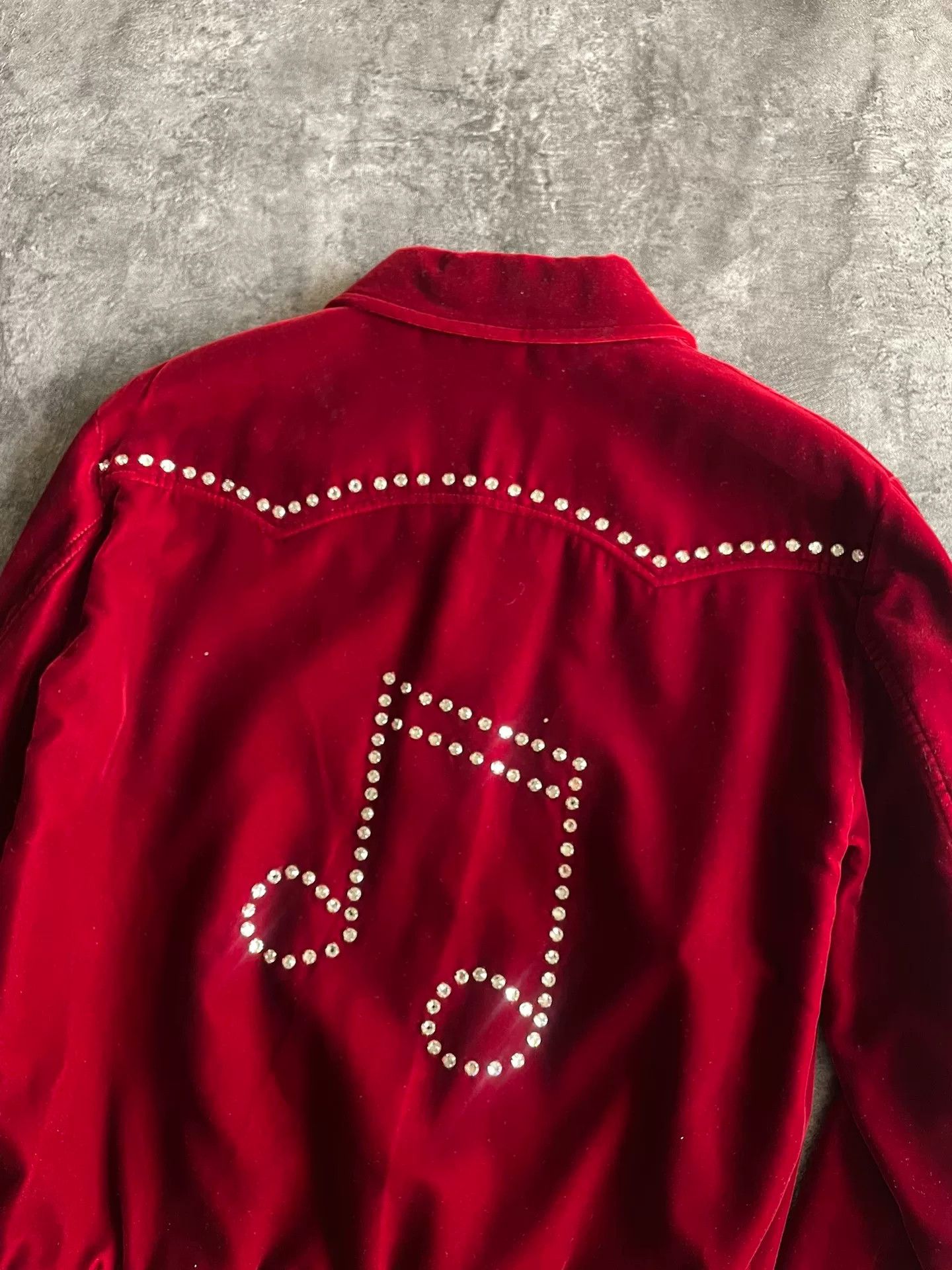 Saint Laurent Paris Saint Laurent Red Velvet Music Note Jacket Size US XS / EU 42 / 0 - 3 Thumbnail