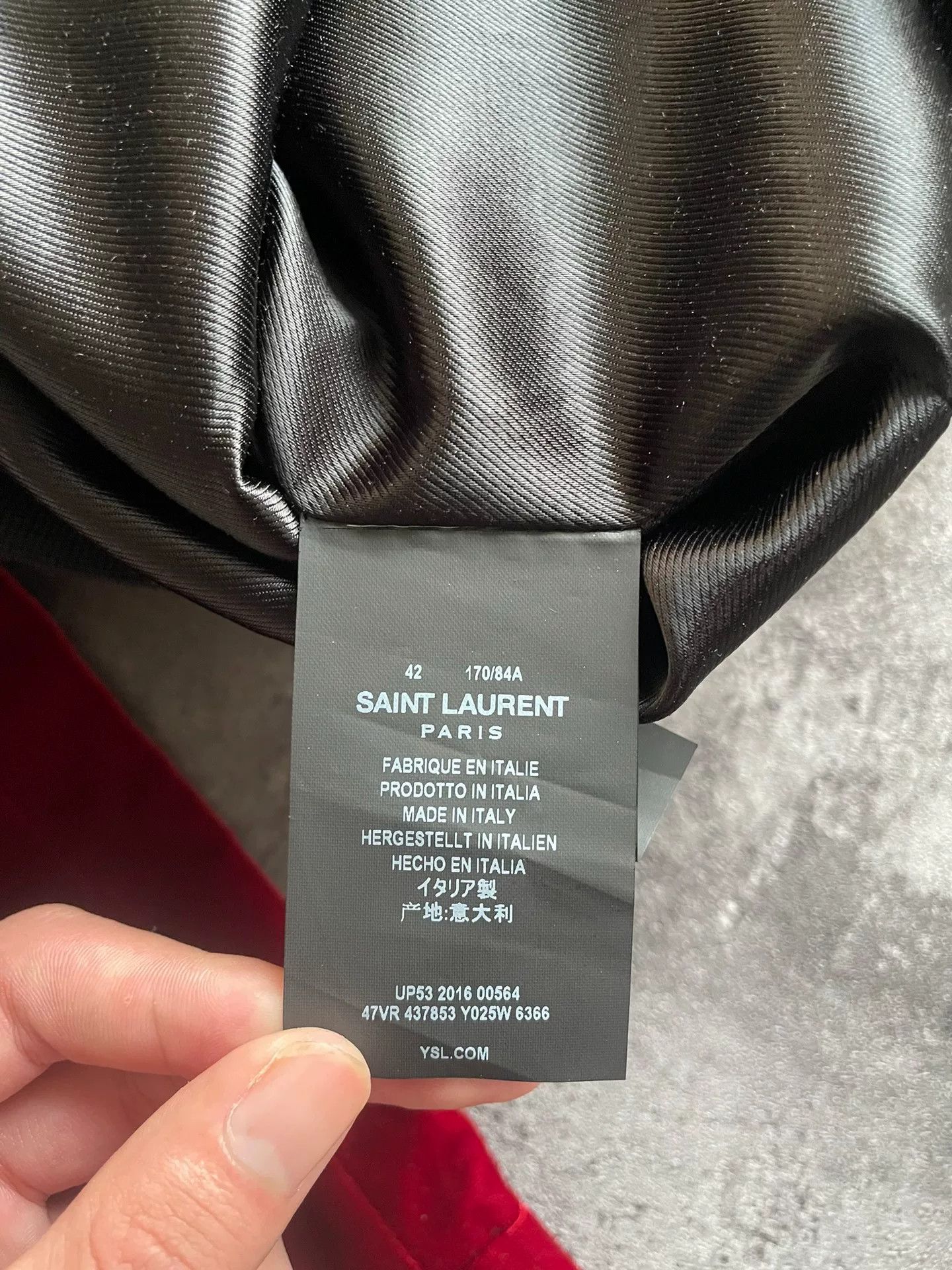Saint Laurent Paris Saint Laurent Red Velvet Music Note Jacket Size US XS / EU 42 / 0 - 5 Thumbnail