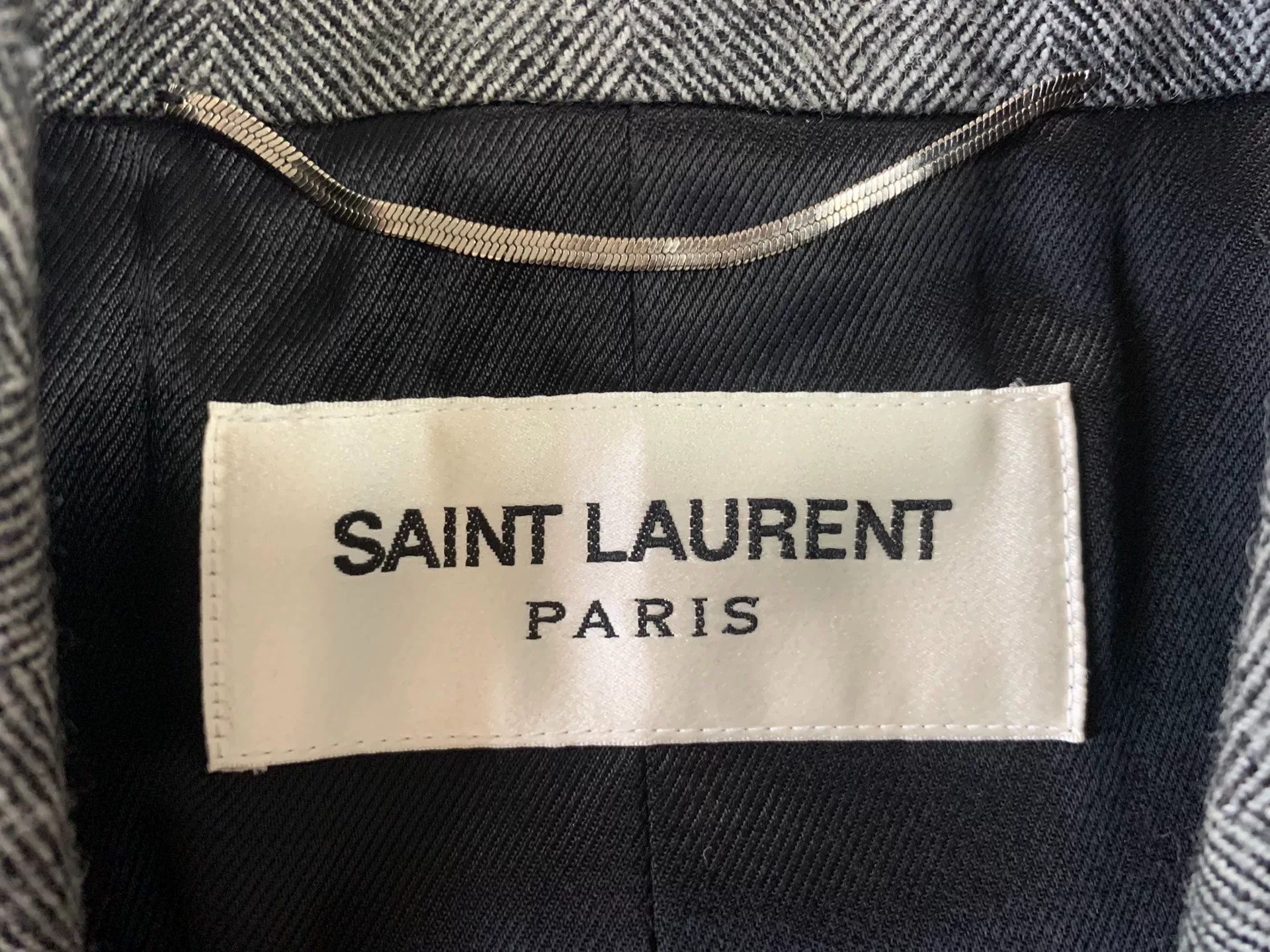 Saint Laurent Paris Saint Laurent 17FW Gray Herringbone Coat Size US M / EU 48-50 / 2 - 3 Thumbnail