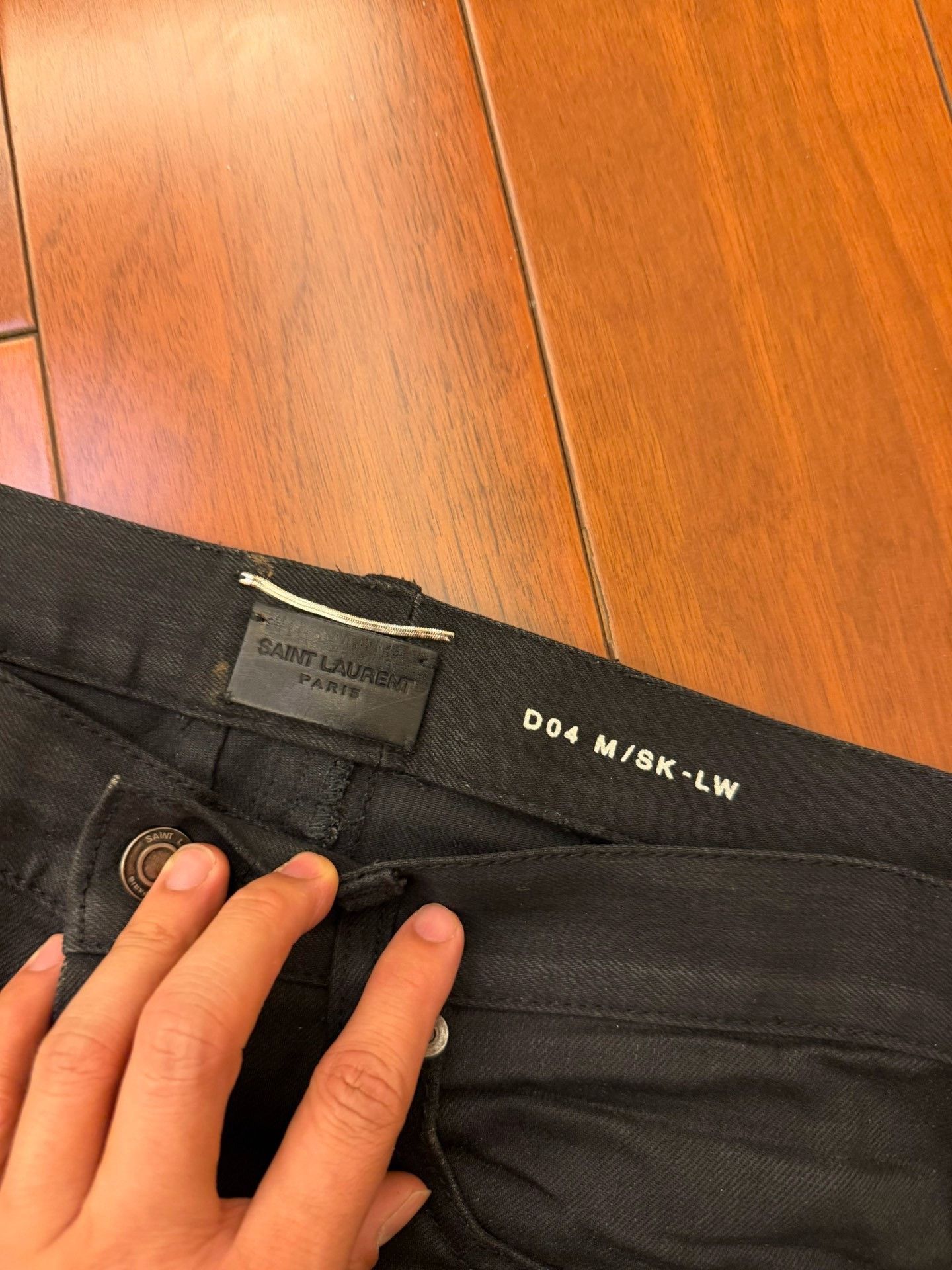 Saint Laurent Paris Saint Laurent Black Leather Panel Zip Jeans Size US 32 / EU 48 - 3 Thumbnail