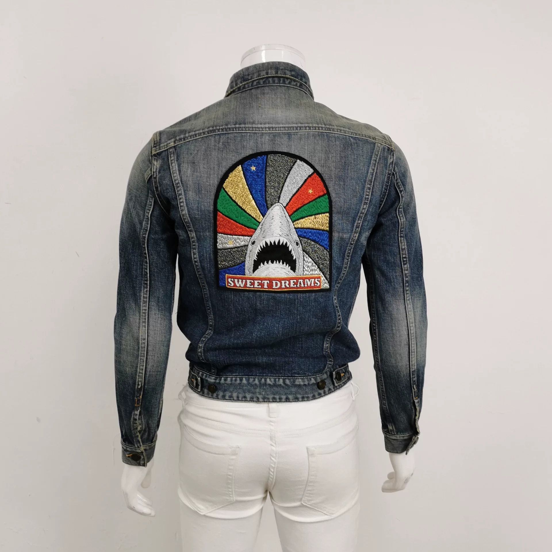 Saint Laurent Paris Saint Laurent Shark Embroidery Denim Jacket Size US M / EU 48-50 / 2 - 2 Thumbnail