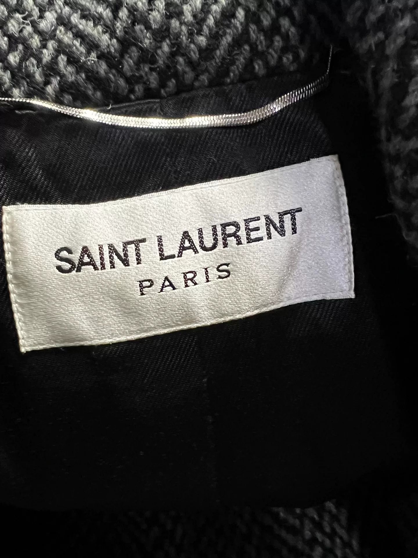 Saint Laurent Paris Saint Laurent Herringbone Wool Coat Size US L / EU 52-54 / 3 - 2 Thumbnail