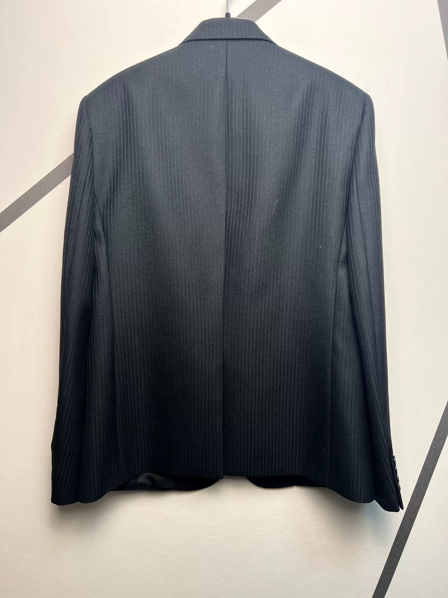 Saint Laurent Paris Saint Laurent SLP Black Pinstripe Beaded Blazer Size US M / EU 48-50 / 2 - 2 Thumbnail