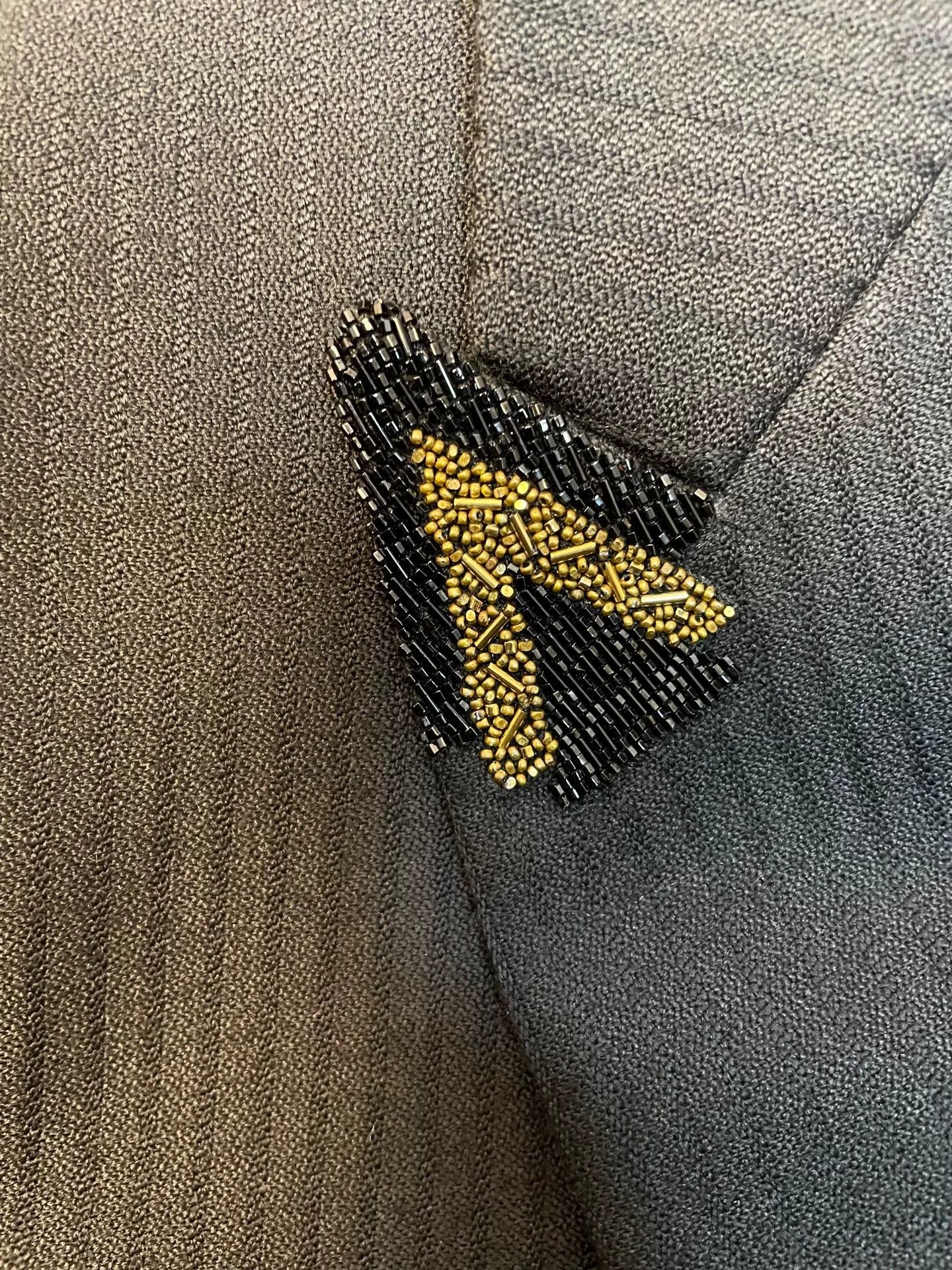 Saint Laurent Paris Saint Laurent SLP Black Pinstripe Beaded Blazer Size US M / EU 48-50 / 2 - 5 Thumbnail