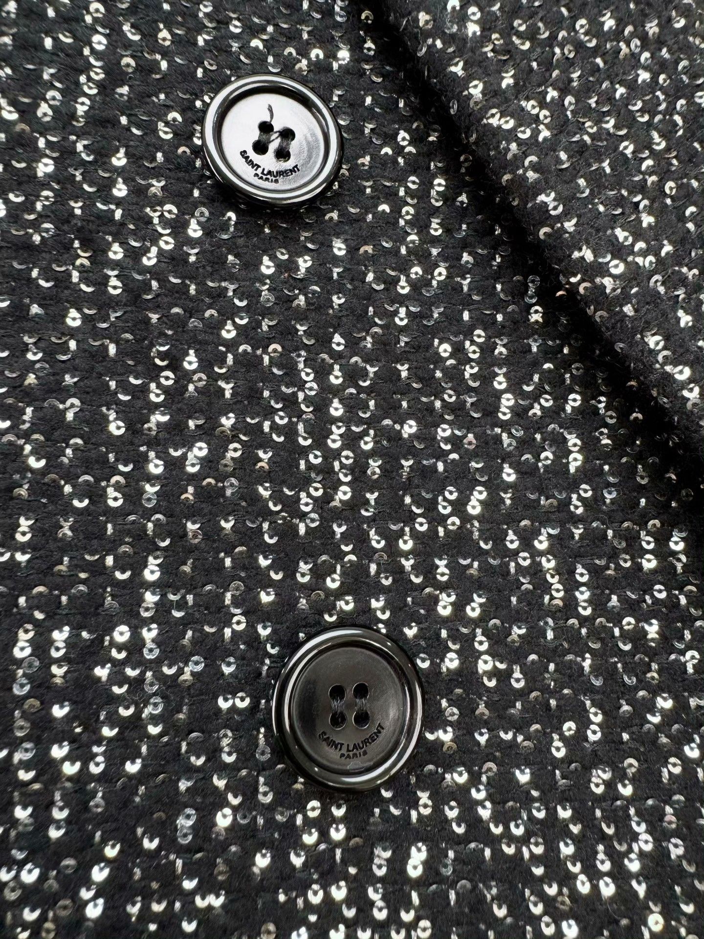 Saint Laurent Paris Saint Laurent Sequin Double-Breasted Blazer Size S / US 4 / IT 40 - 6 Thumbnail
