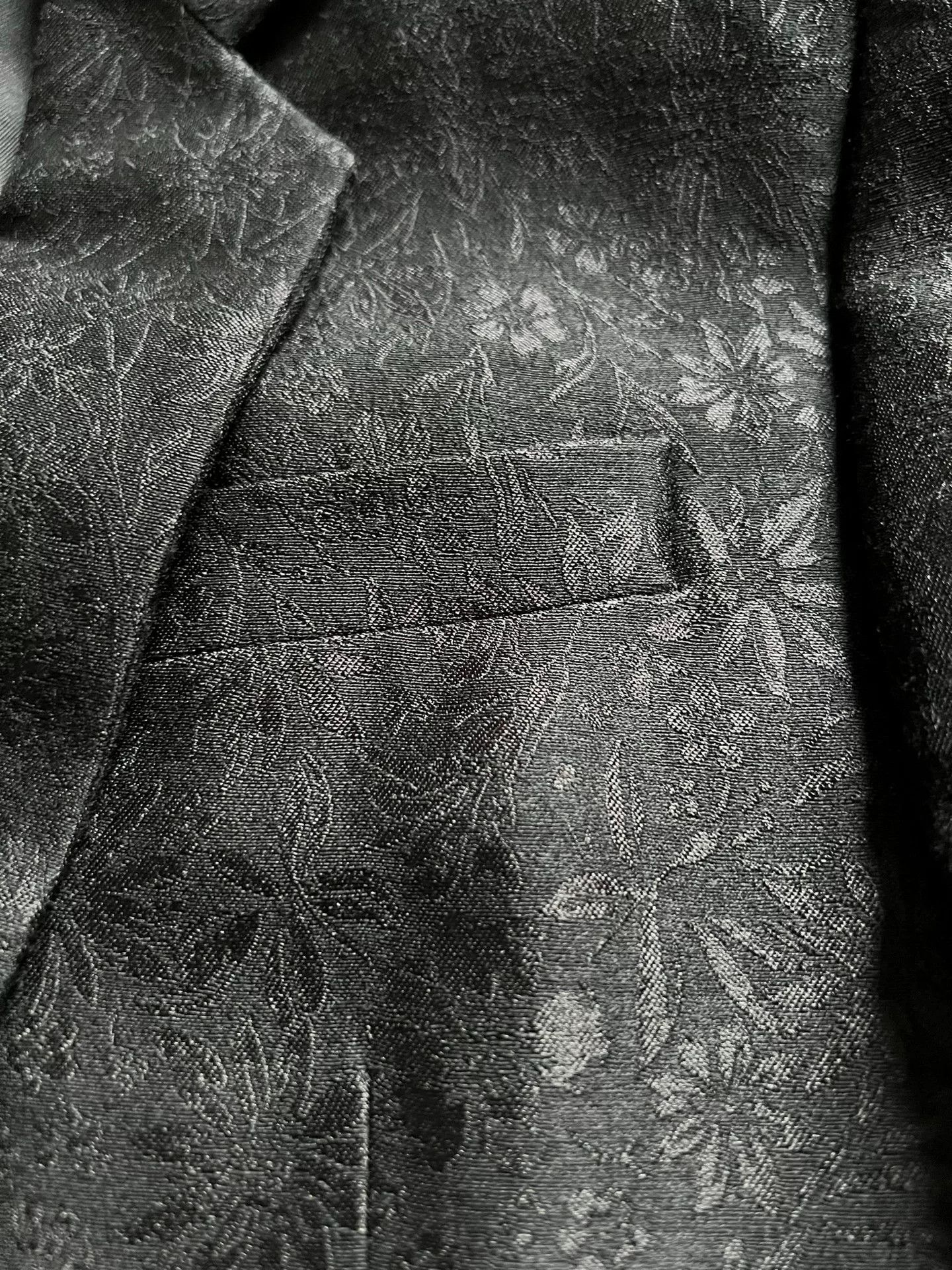 Saint Laurent Paris Saint Laurent Black Floral Jacquard Blazer Size US M / EU 48-50 / 2 - 2 Thumbnail
