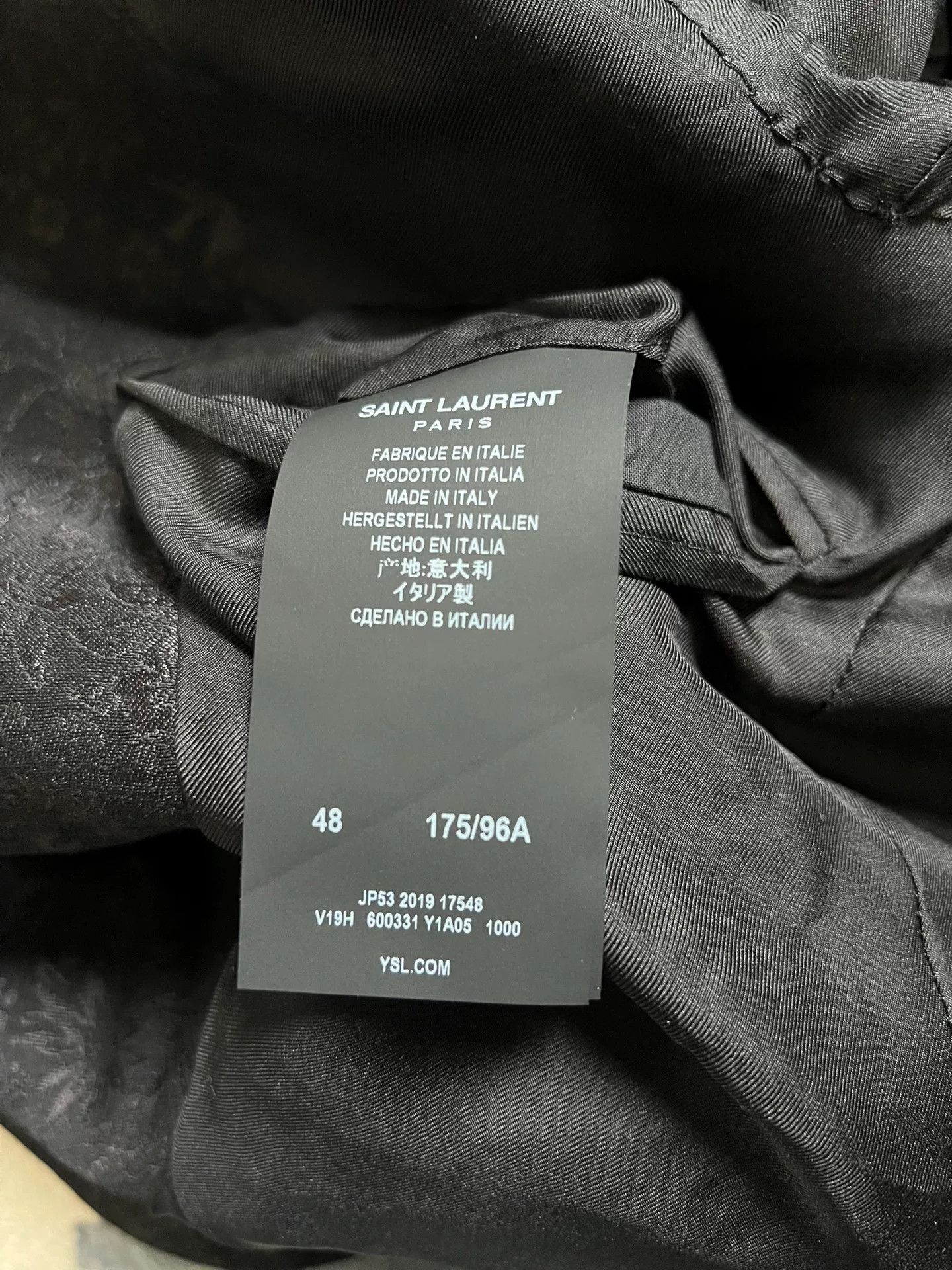 Saint Laurent Paris Saint Laurent Black Floral Jacquard Blazer Size US M / EU 48-50 / 2 - 4 Thumbnail