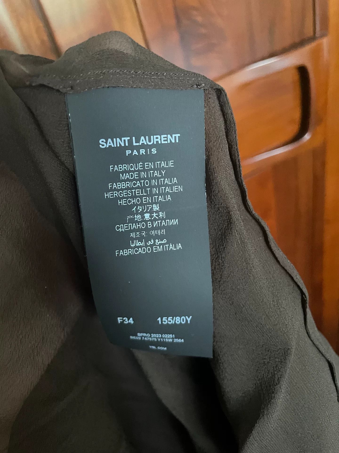 Saint Laurent Paris Saint Laurent Brown Silk Hooded Shirt Size XXS / US 00 / IT 34 - 3 Thumbnail