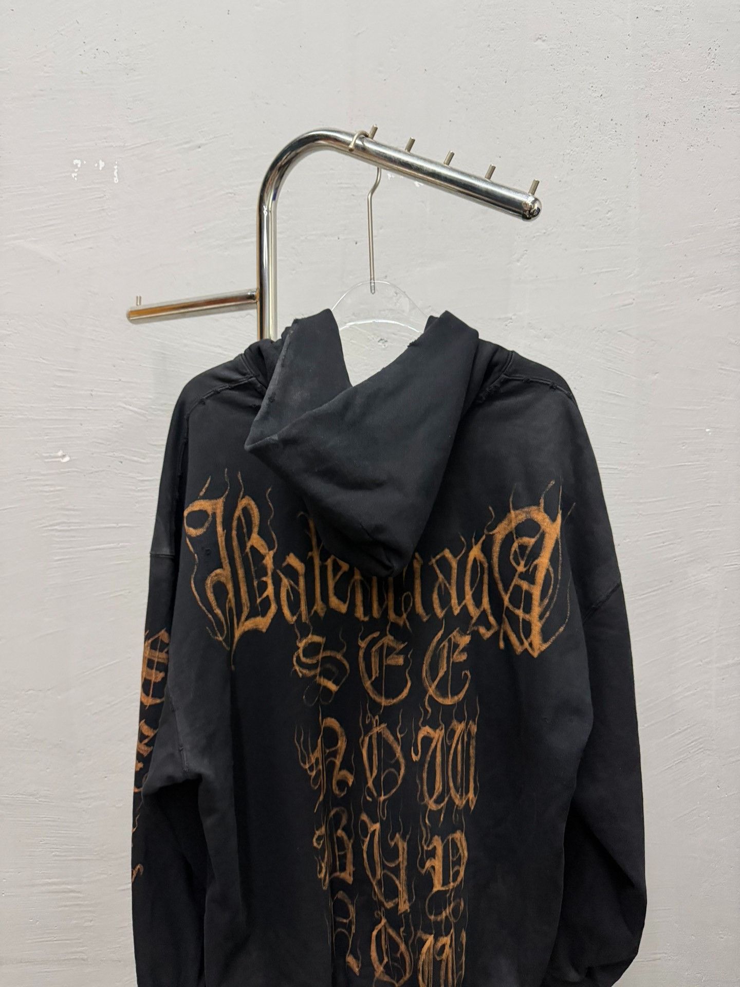 Saint Laurent Paris Balenciaga Black Zip Hoodie Gold Graphics Size US S / EU 44-46 / 1 - 4 Thumbnail