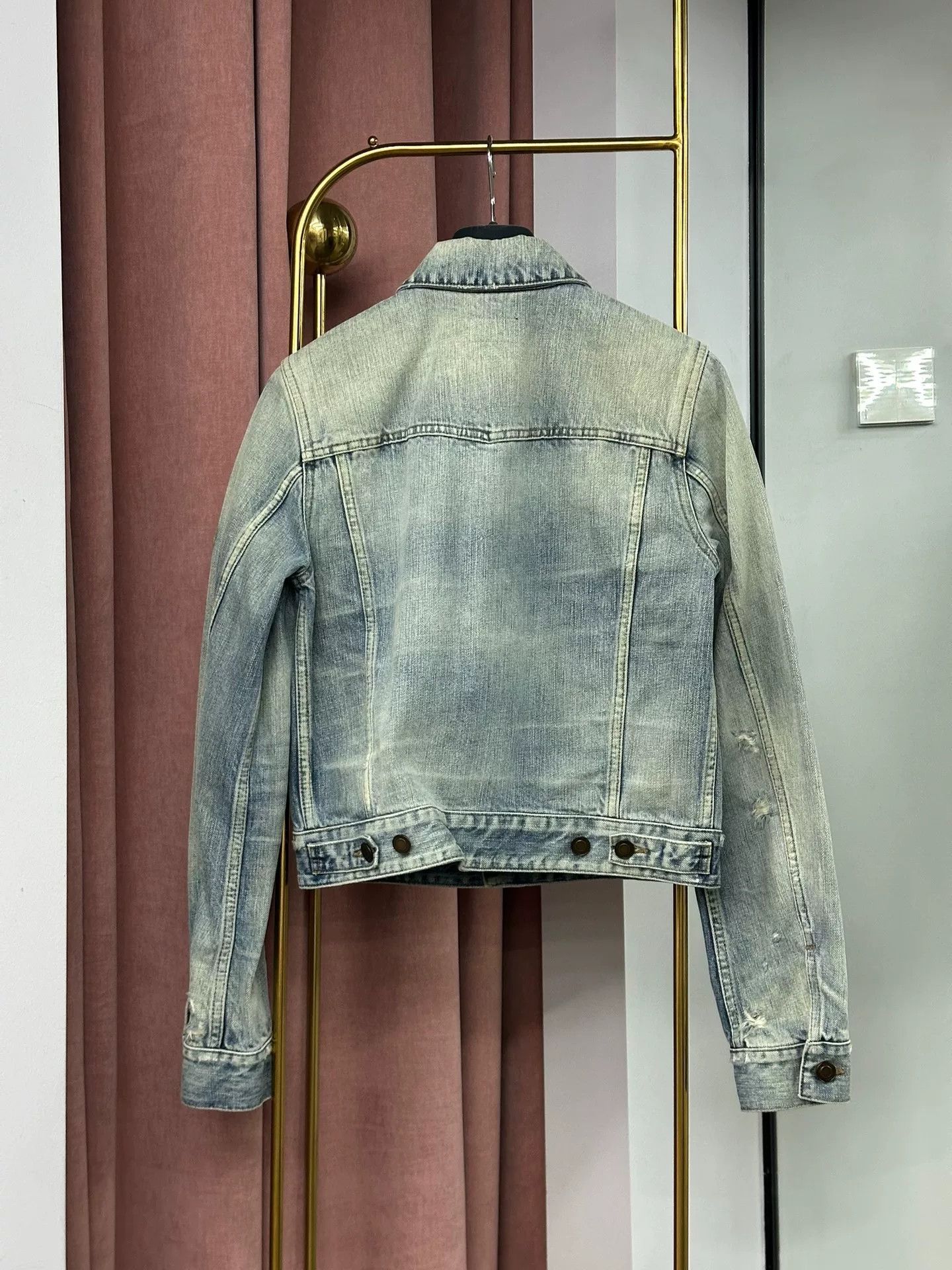 Saint Laurent Paris Saint Laurent Blue Denim Jacket w/Anchor Size M / US 6-8 / IT 42-44 - 3 Thumbnail