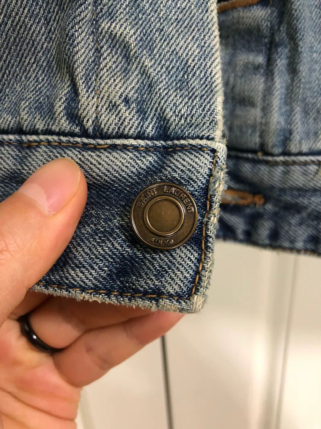 Saint Laurent Paris Saint Laurent Blue Denim Jacket Size US M / EU 48-50 / 2 - 2 Thumbnail
