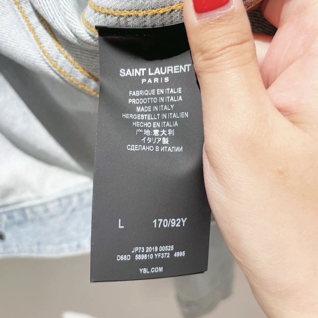 Saint Laurent Paris Saint Laurent Distressed Denim Jacket Size L / US 10 / IT 46 - 4 Thumbnail
