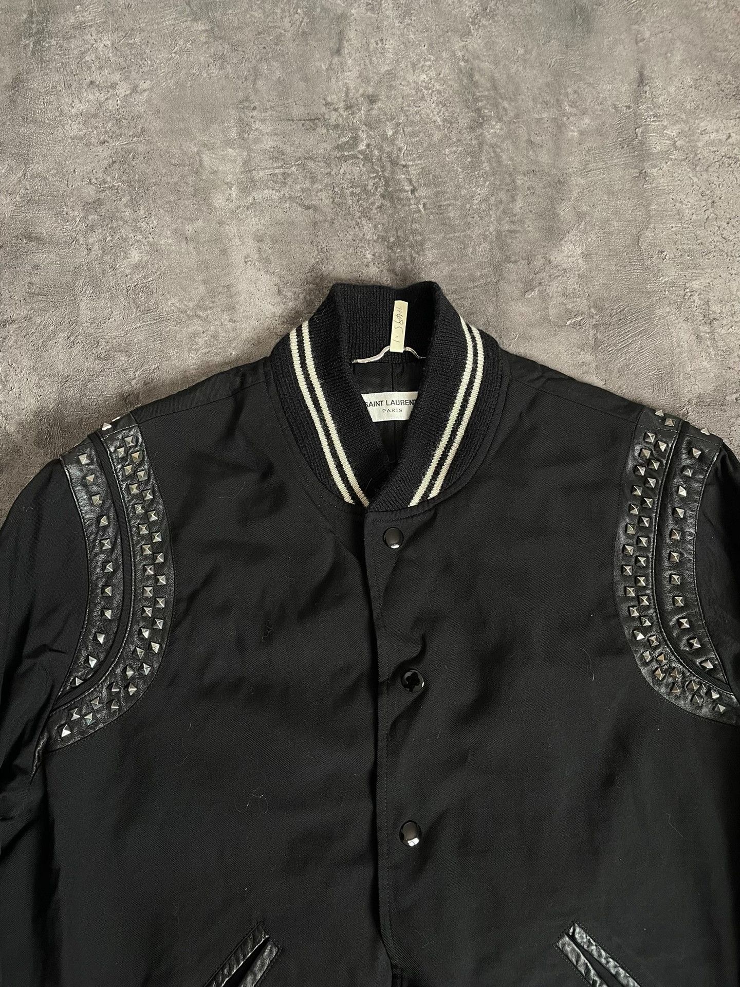 Saint Laurent Paris Saint Laurent Studded Varsity Bomber Jacket Size US L / EU 52-54 / 3 - 3 Thumbnail