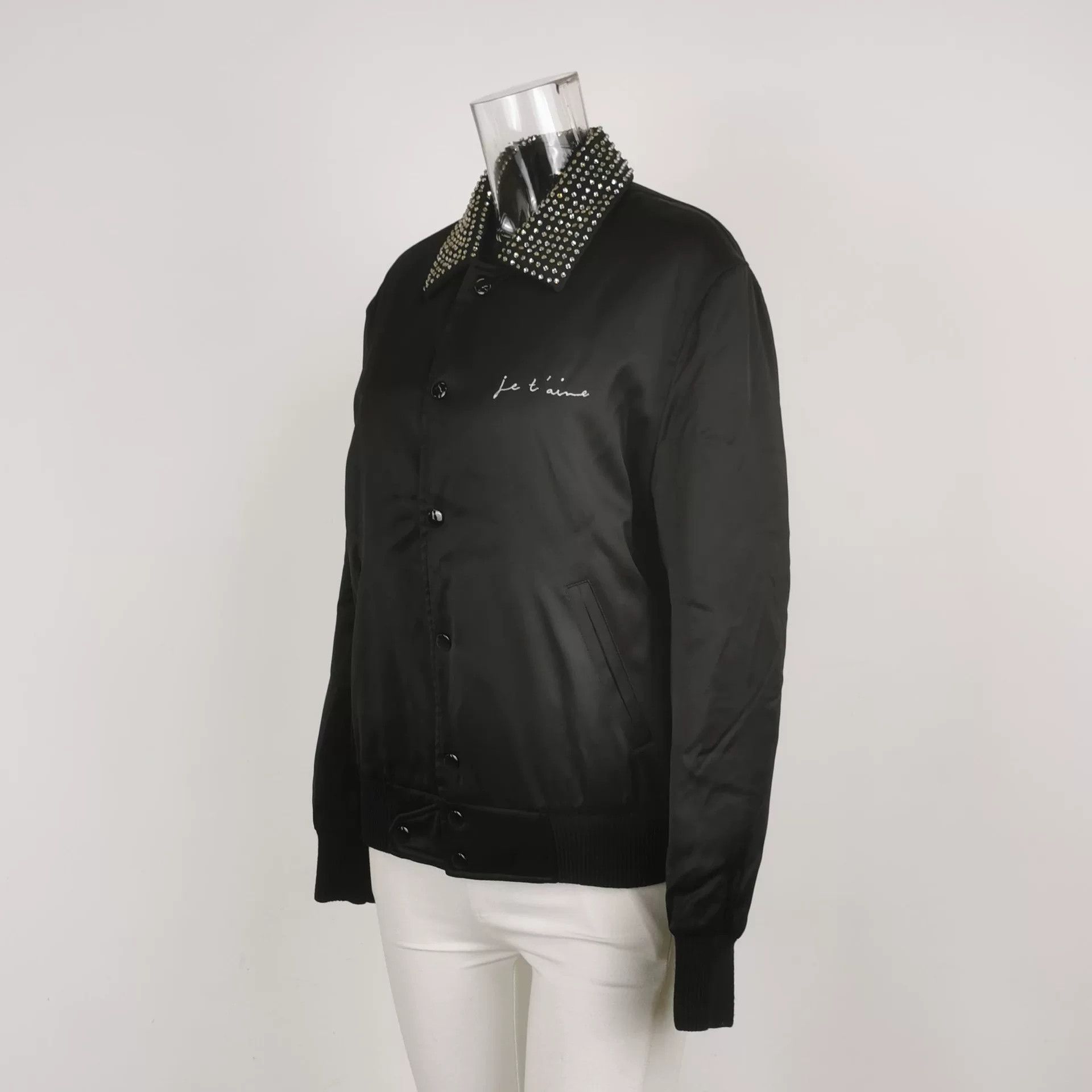 Saint Laurent Paris Saint Laurent Black Studded Collar Jacket Size US XXS / EU 40 - 2 Thumbnail