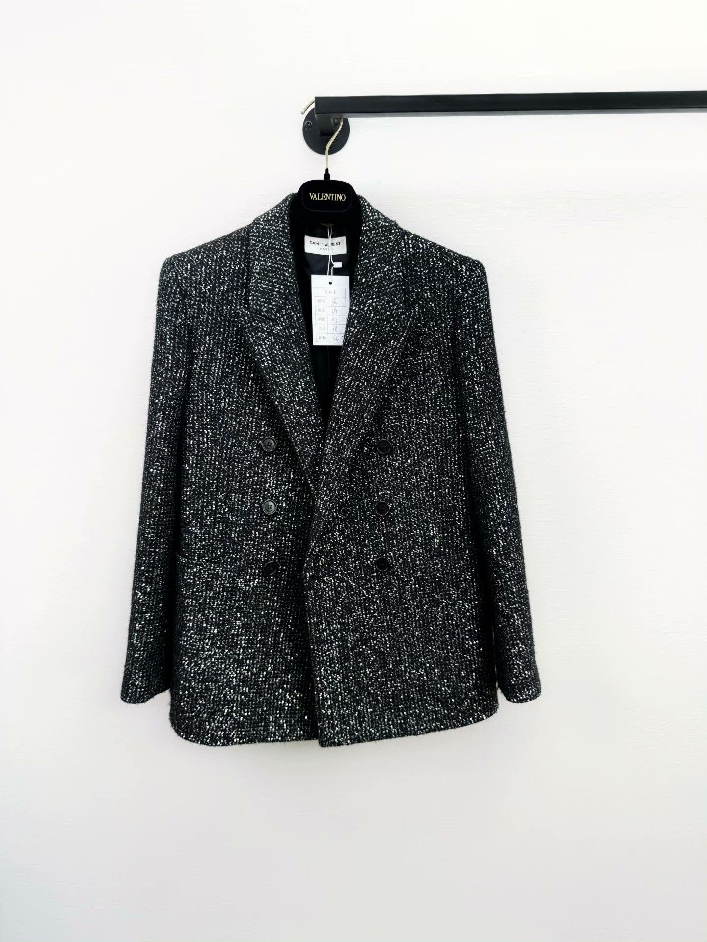 Saint Laurent Paris Saint Laurent Sequin-Embellished Blazer Size S / US 4 / IT 40 - 2 Thumbnail