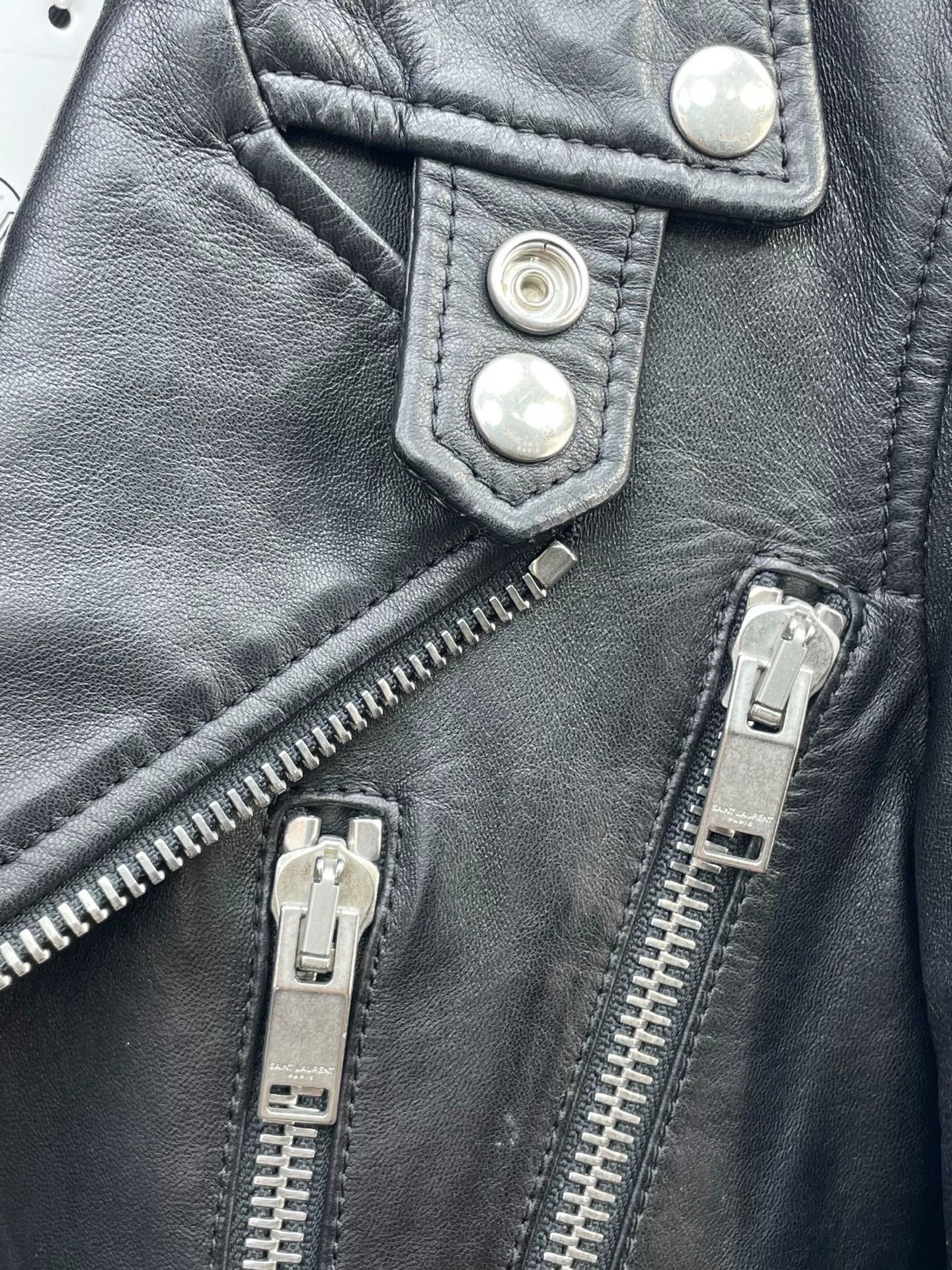 Saint Laurent Paris YSL Saint Laurent Black Biker Jacket Size XS / US 0-2 / IT 36-38 - 4 Thumbnail