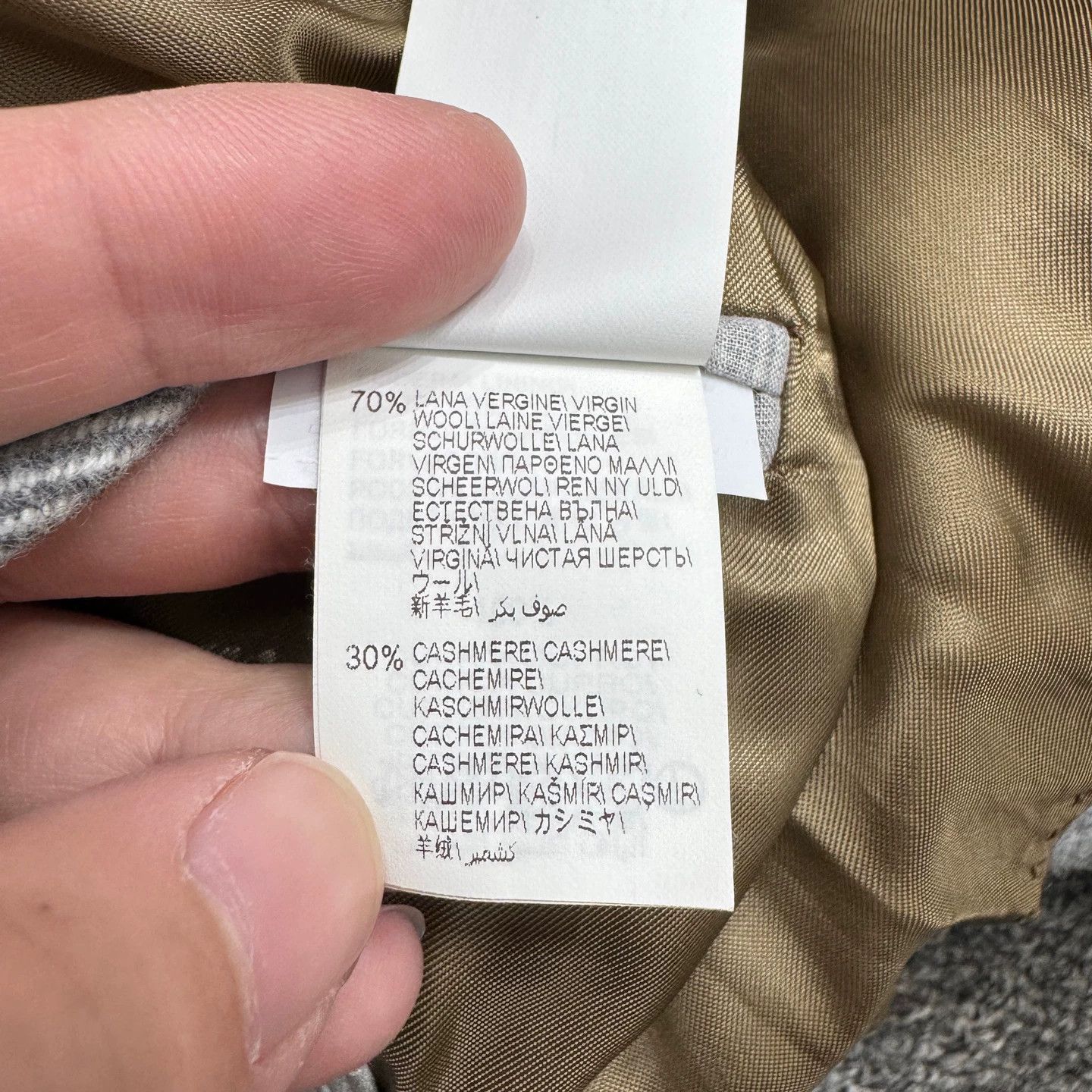 Brunello Cucinelli Gray Herringbone Button-Up Jacket Size US L / EU 52-54 / 3 - 3 Thumbnail
