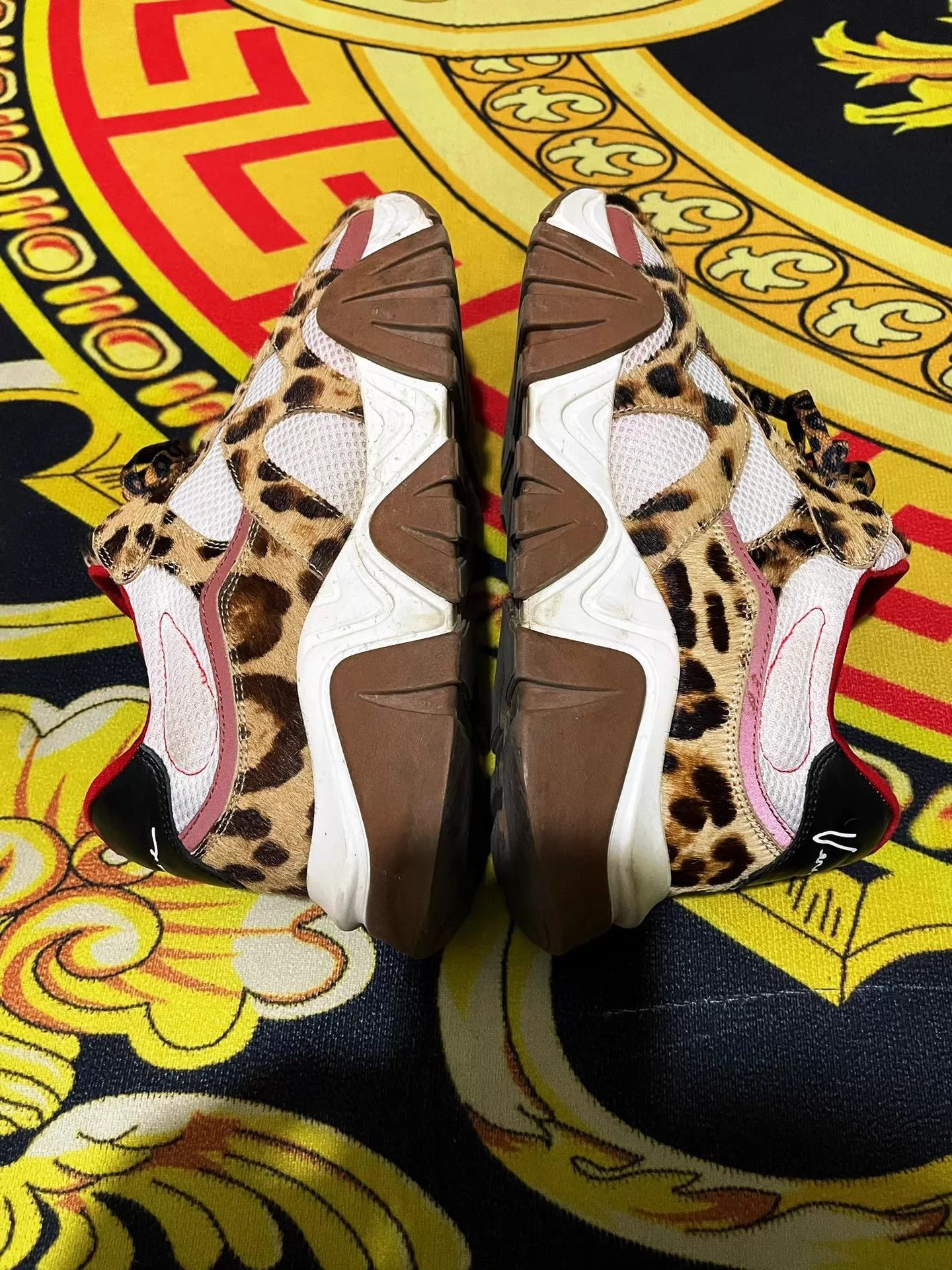 Versace Leopard Print Multi Color Low Top Sneakers Size US 9 / EU 42 - 5 Thumbnail