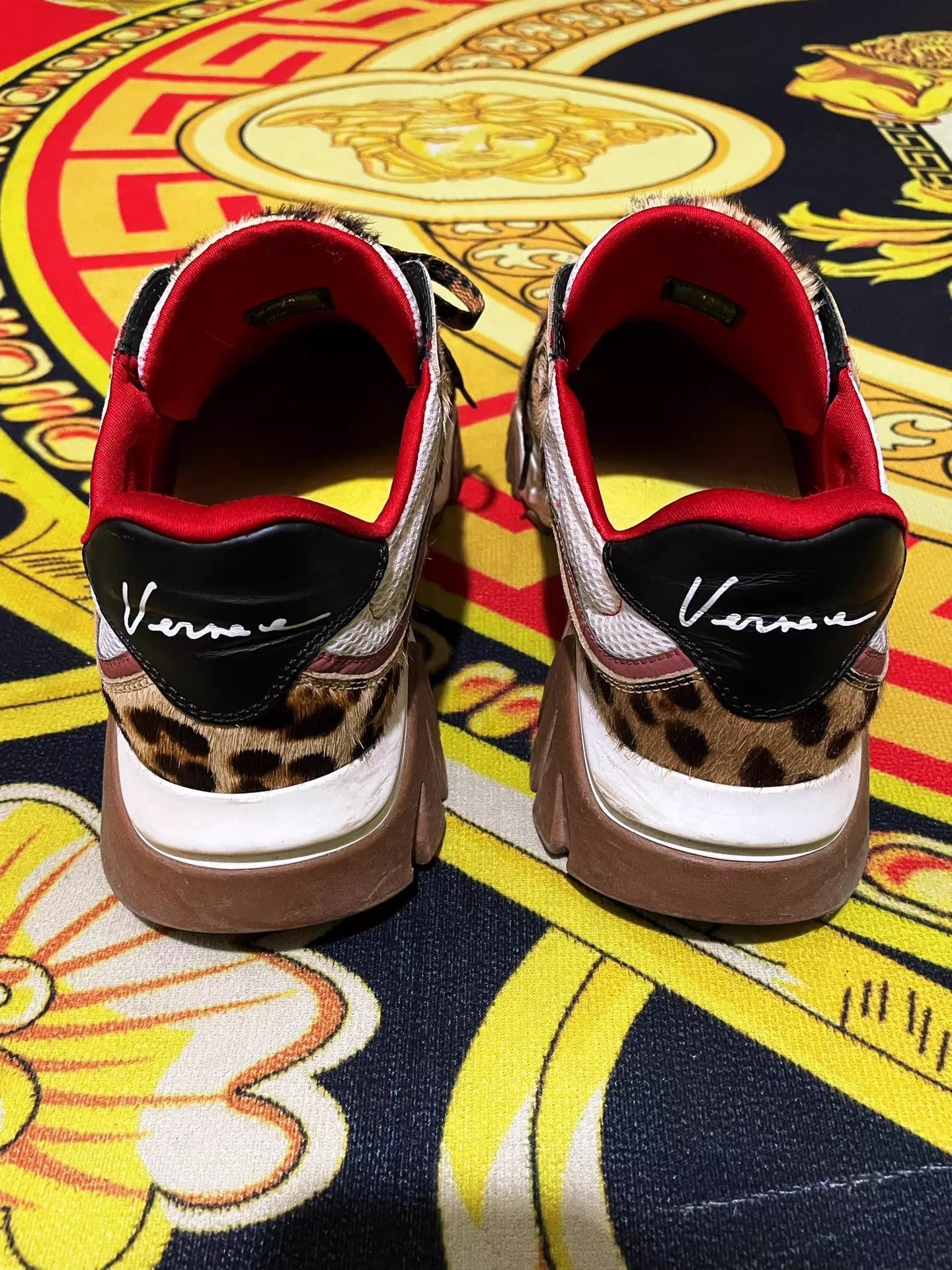 Versace Leopard Print Multi Color Low Top Sneakers Size US 9 / EU 42 - 8 Thumbnail